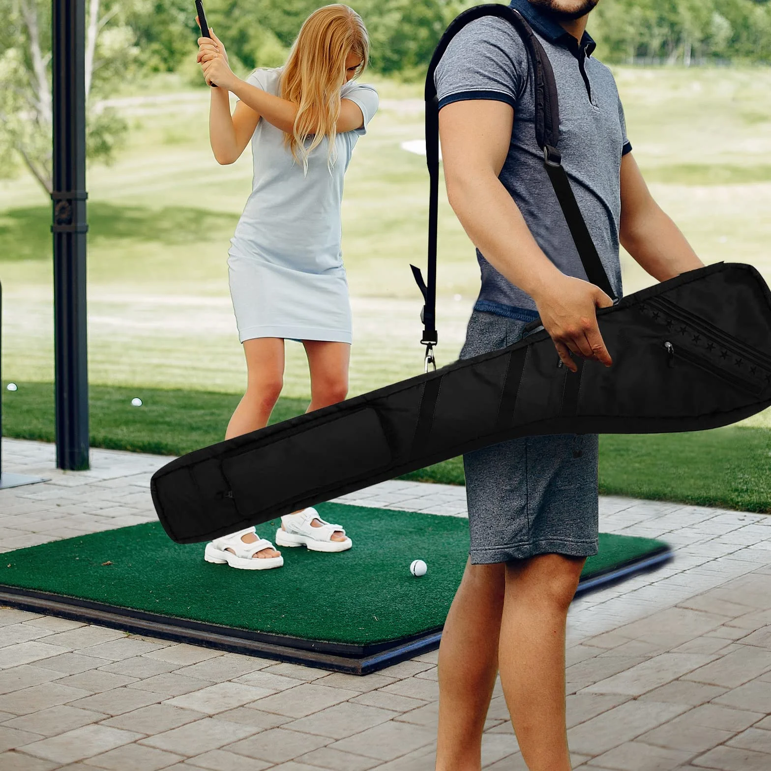 Pieghevole Borsa da golf impermeabile leggera con cerniera multicolore