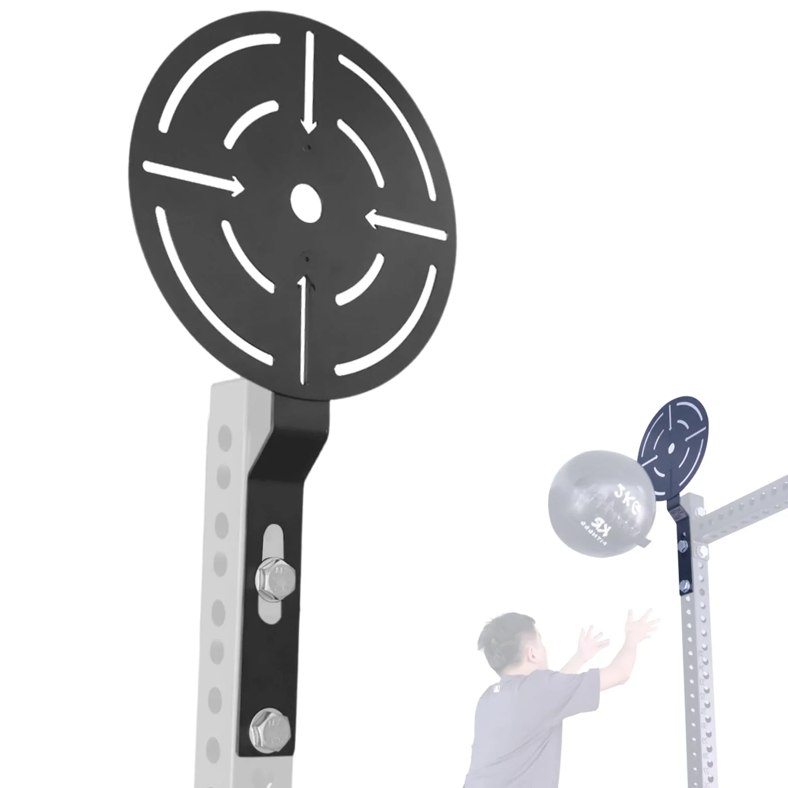 AHTAPFON Bersaglio da parete per rack montato con accessori di estensione, bersaglio palla medica per attacchi Power Squat, squash shot fitness per palestra domestica