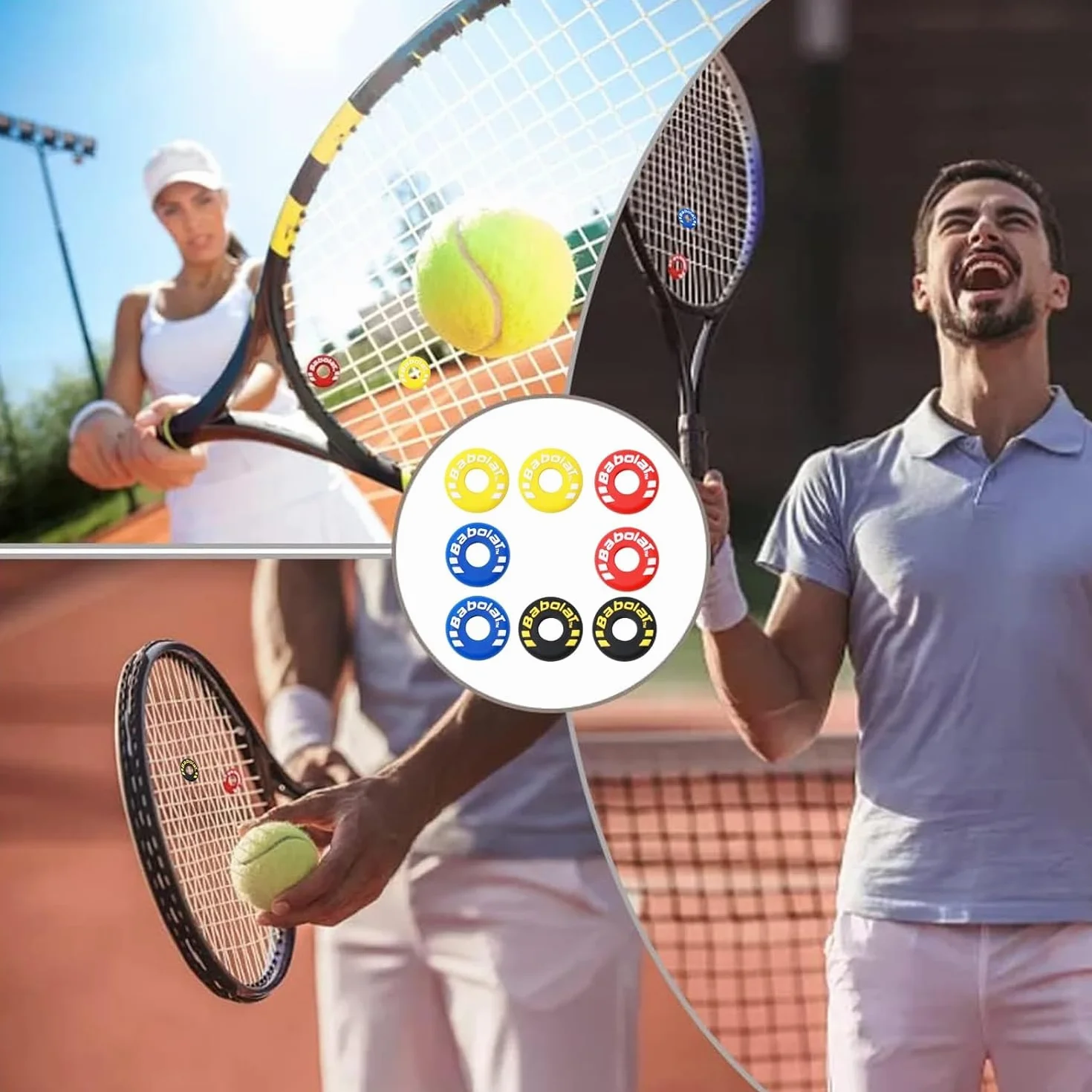 Ammortizzatori in silicone per racchette da tennis Confezione da 8