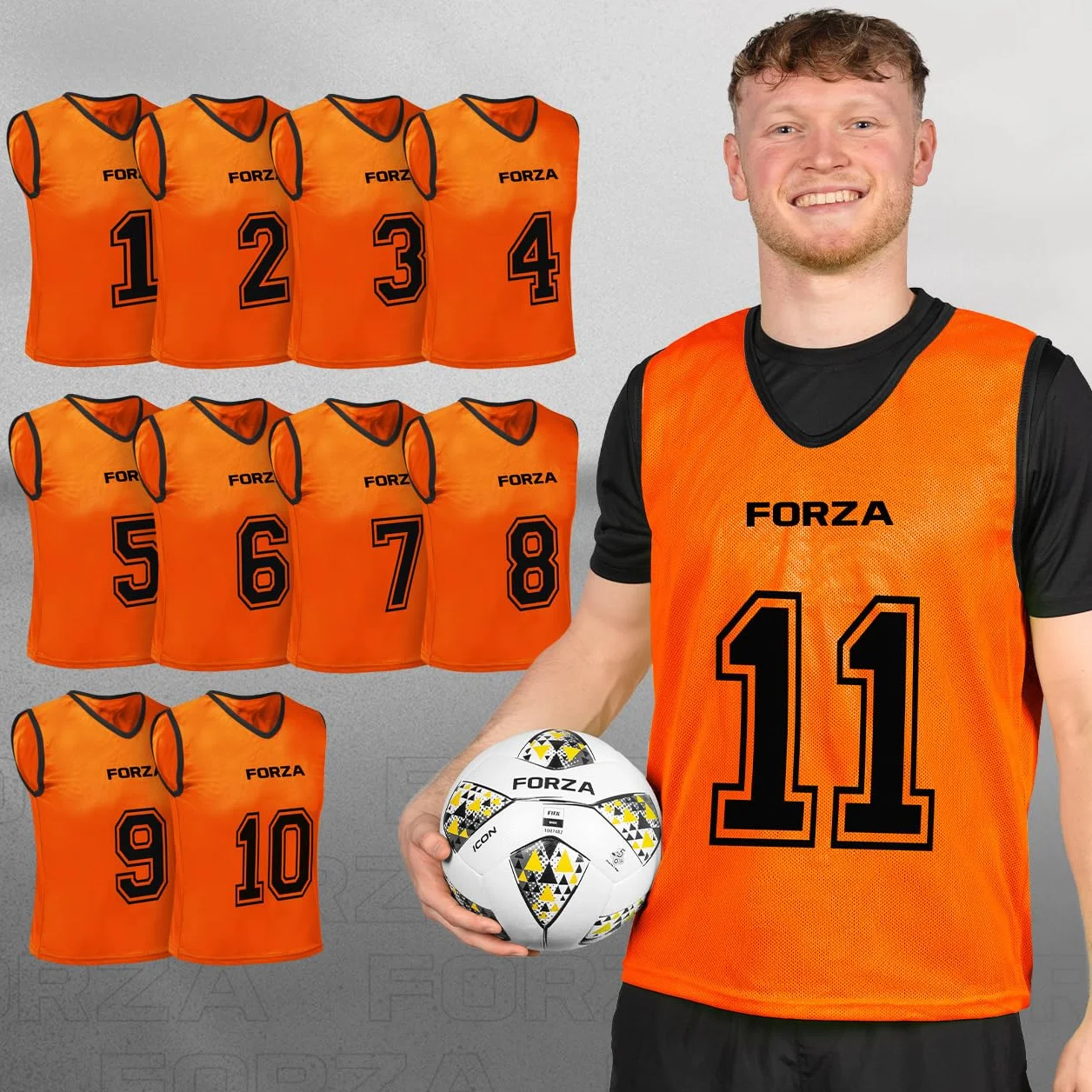 FORZA Pettorine Sportive Numerate Casacca Leggere Allenamenti Gilet Traspiranti