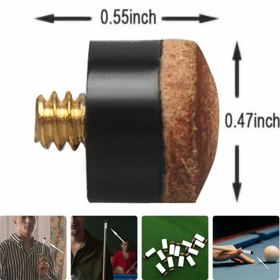 Puntali per Stecca da Biliardo 12 mm, 12 Pezzi Ricambio in Ottone, Punte Avvitabili Marrone Duro