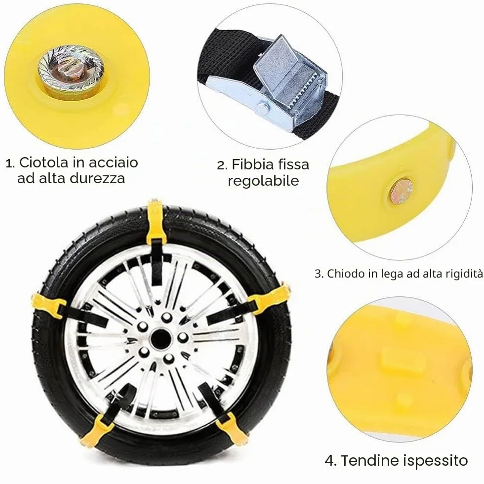 Queta Catene da neve per pneumatici 185 mm-295 mm 5 pezzi