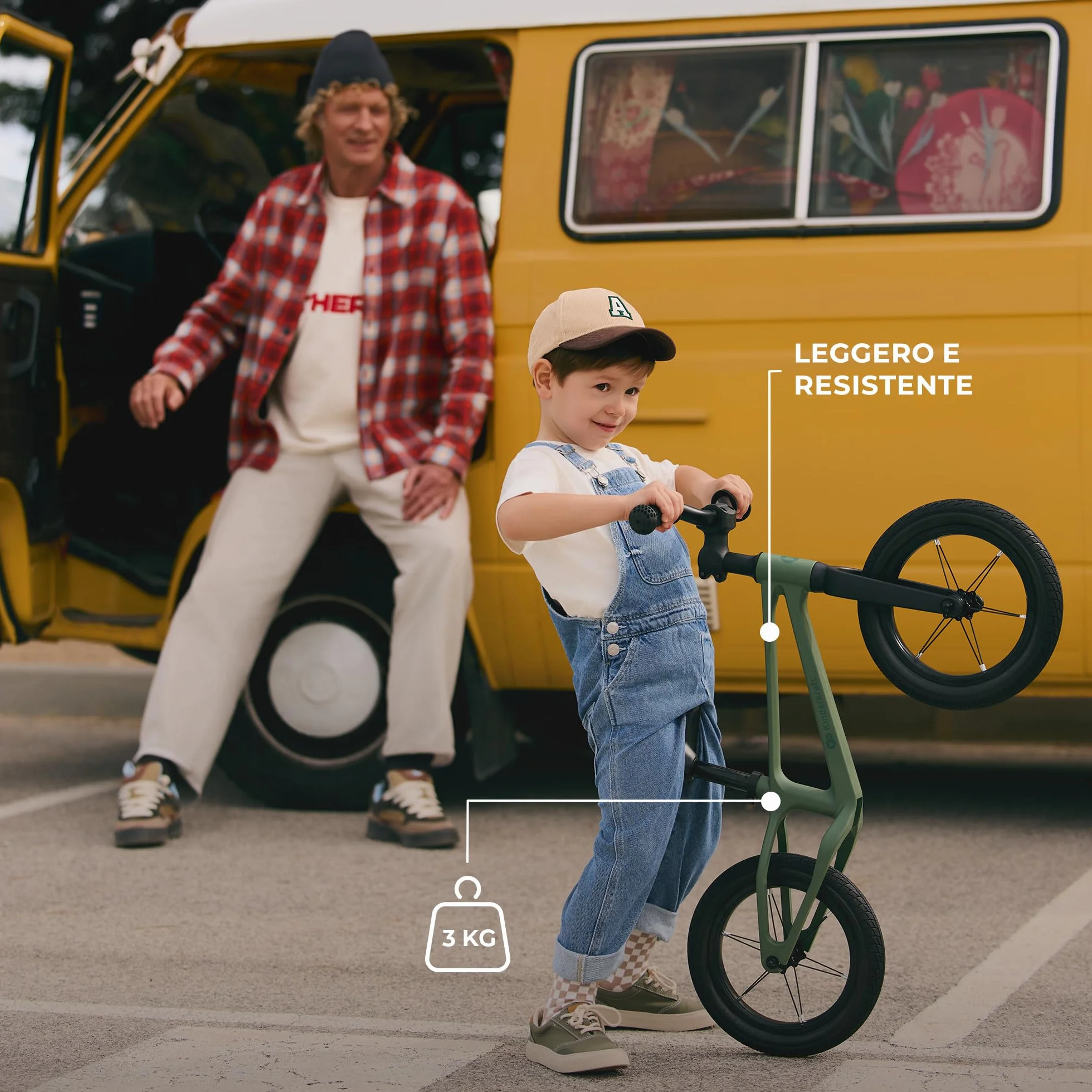 Kinderkraft ETER Bicicletta da corsa 12 pollici 35 kg telaio nylon sella regolabile manubrio limitato