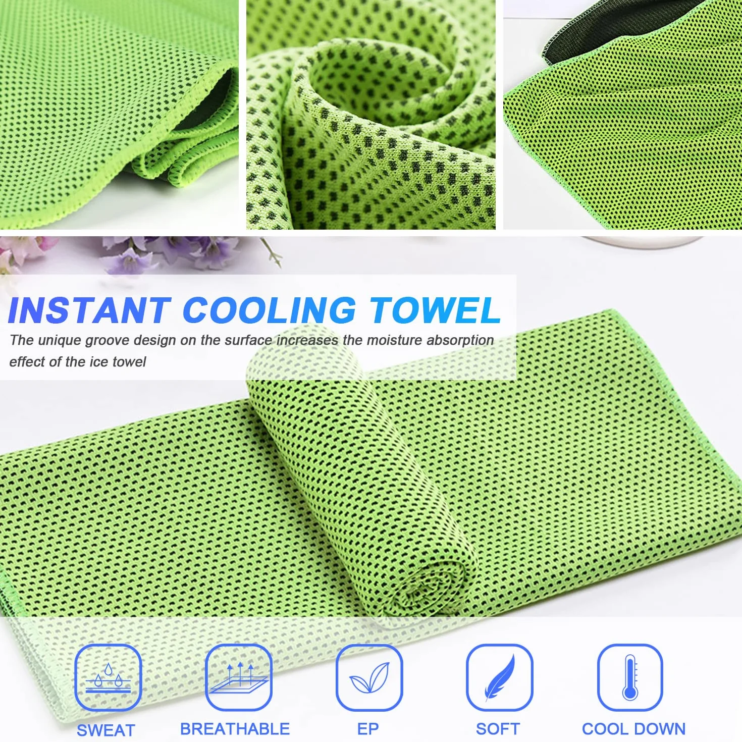 Asciugamano Rinfrescante Microfibra Telo Raffreddamento Palestra Salvietta Refrigerante Sportivo Cooling Towel