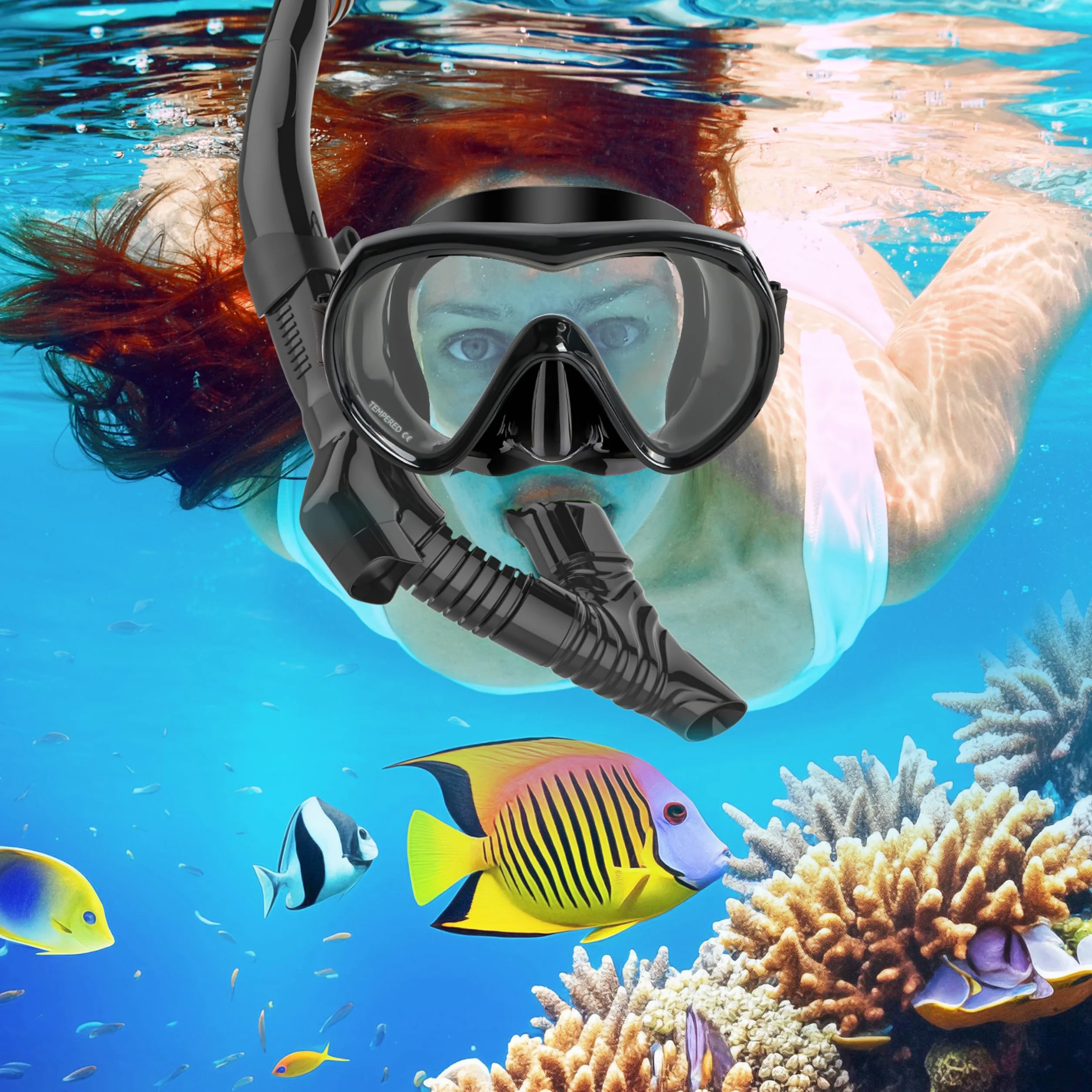Set da Snorkeling per Adulti IEEILULU con Maschera Panoramica 180° e Boccaglio a 3 Canali