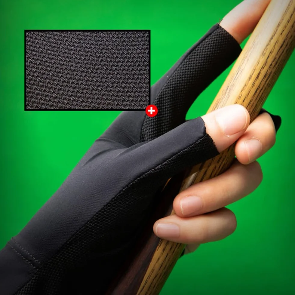 Tokaneit Guanti da Biliardo a Tre Dita, Guanto Biliardo Snooker Antiscivolo Traspirante Mano Sinistra Nero