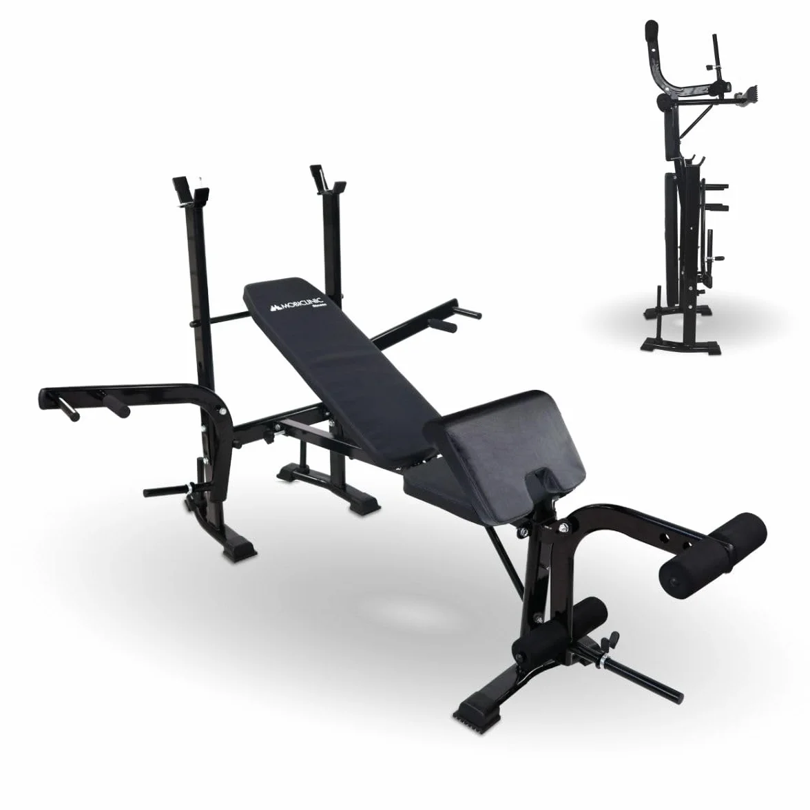 Mobiclinic® fitness, Panca palestra multifunzione, Pressfit, Regolabile, Pieghevole, Acciaio, Supporta fino a 250 kg, Supporto per barre, Ideale esercizi di forza casa