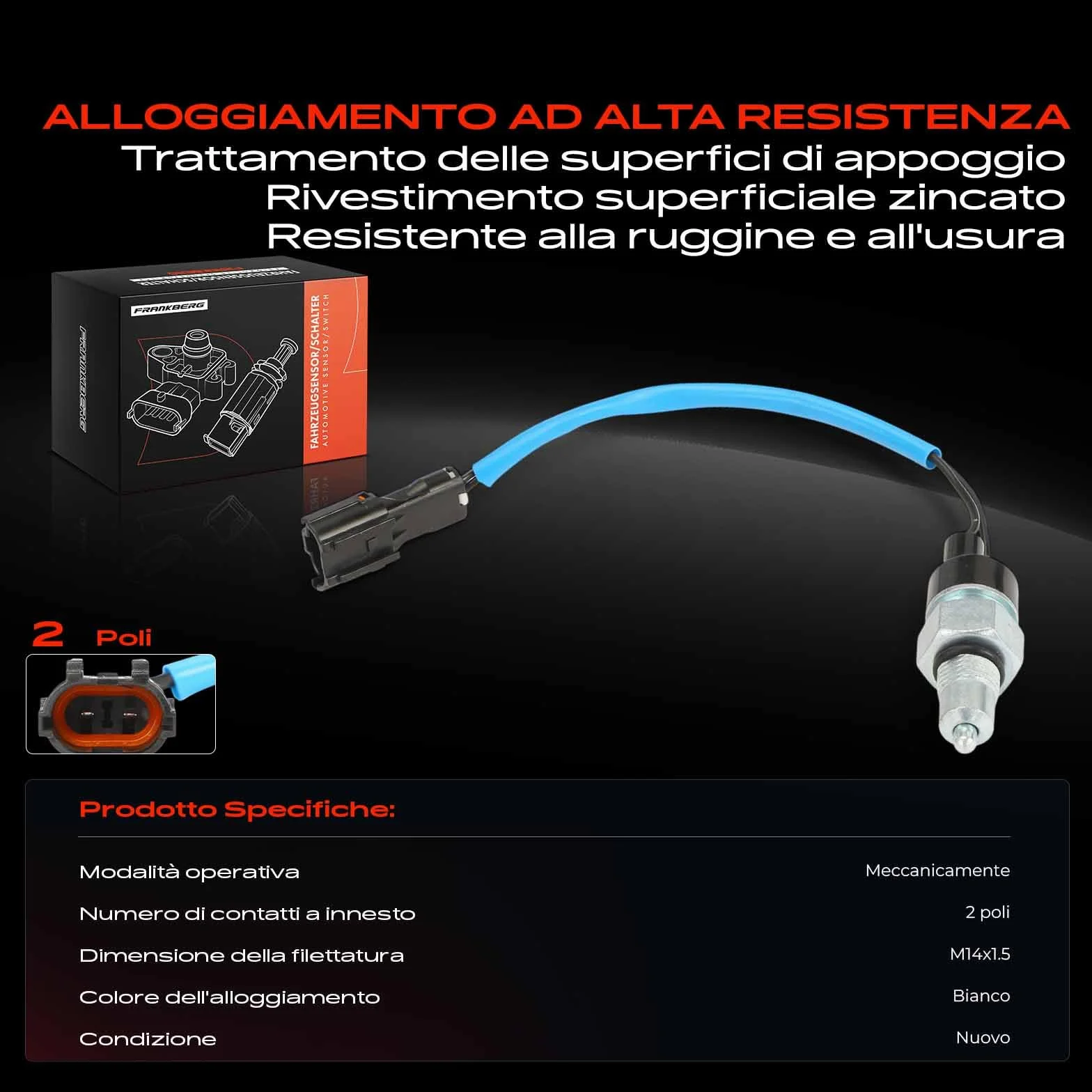 Frankberg Interruttore luci di stop 2-Poli Compatibile Matiz M200 M250 Spark M300 Aveo Kalos T200 T250 T255
