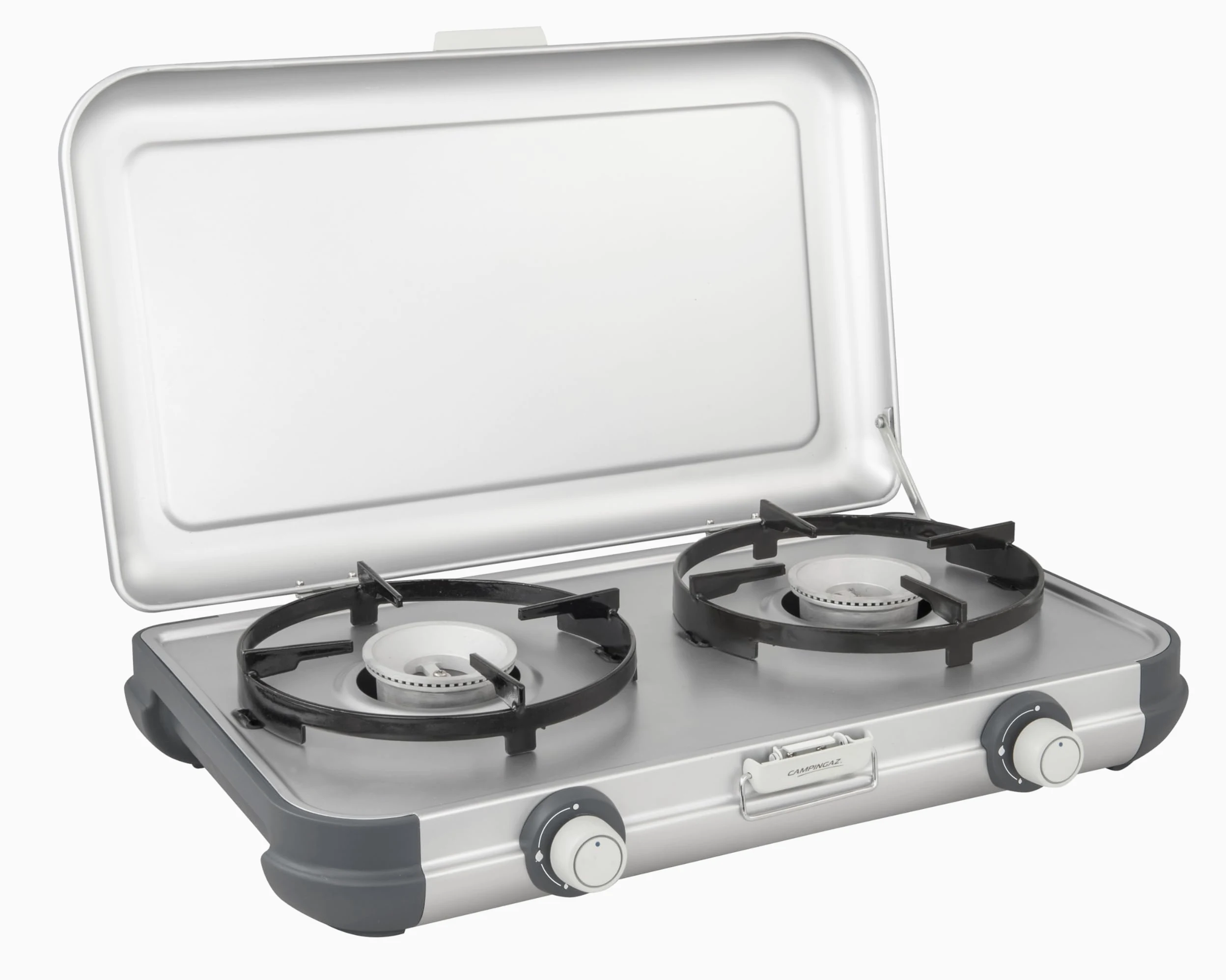 Campingaz Cucina da campeggio 2 CV, fornello a gas portatile a due fuochi, griglia esterna, bianco