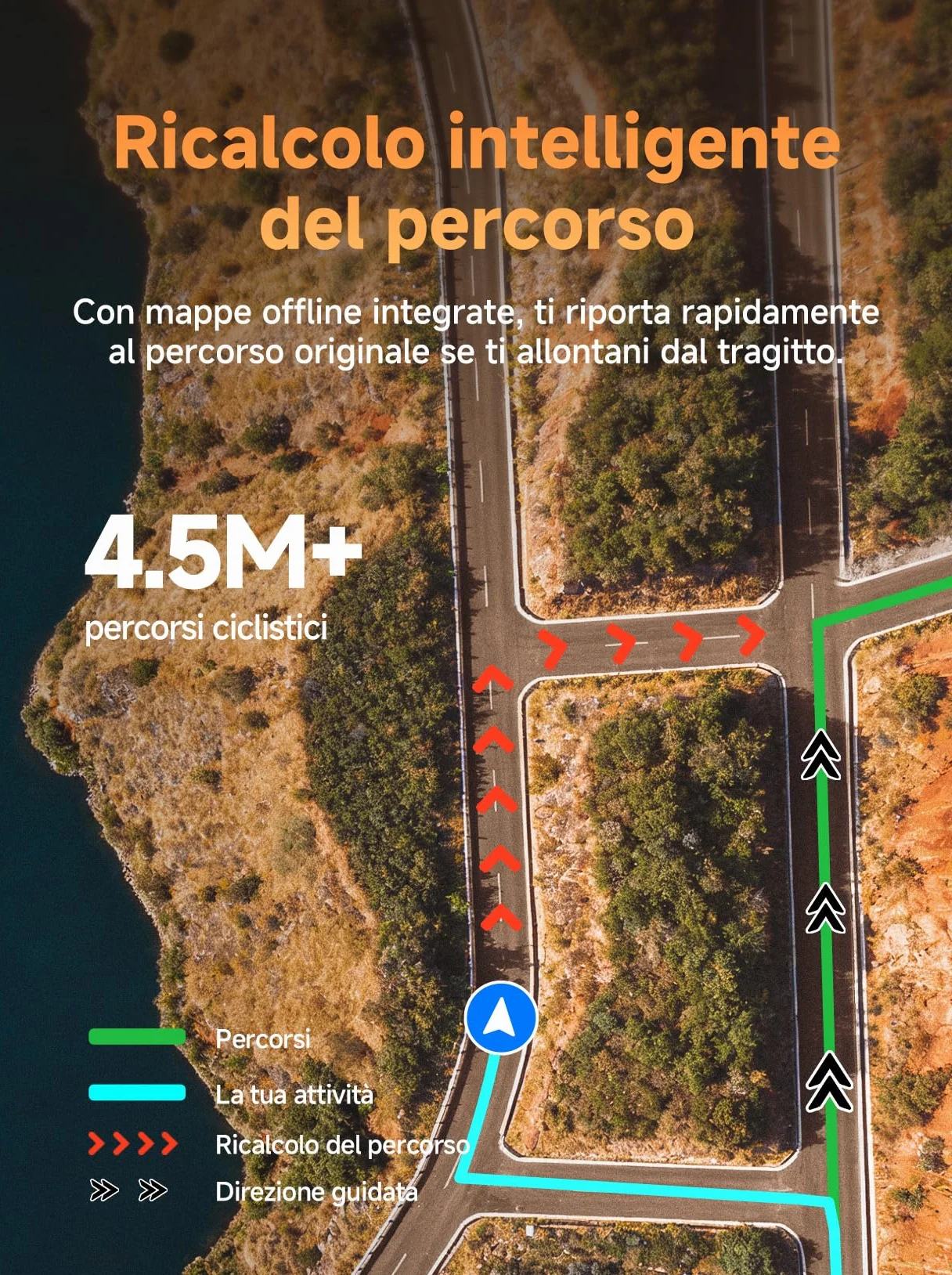 iGPSPORT BSC500 Ciclocomputer GPS per Bici, Schermo Touch 3,3", Navigazione Vocale, Campanello Elettronico