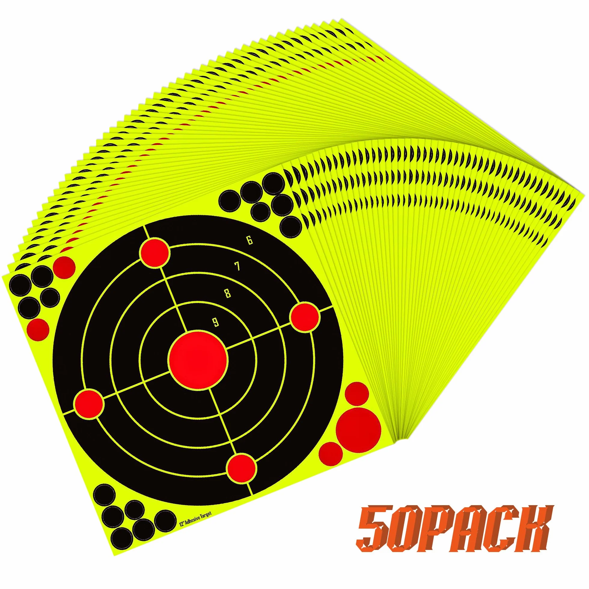 Bersaglio per tiro autoadesivo 30,5 x 30,5 cm con feedback giallo per pistole e arco