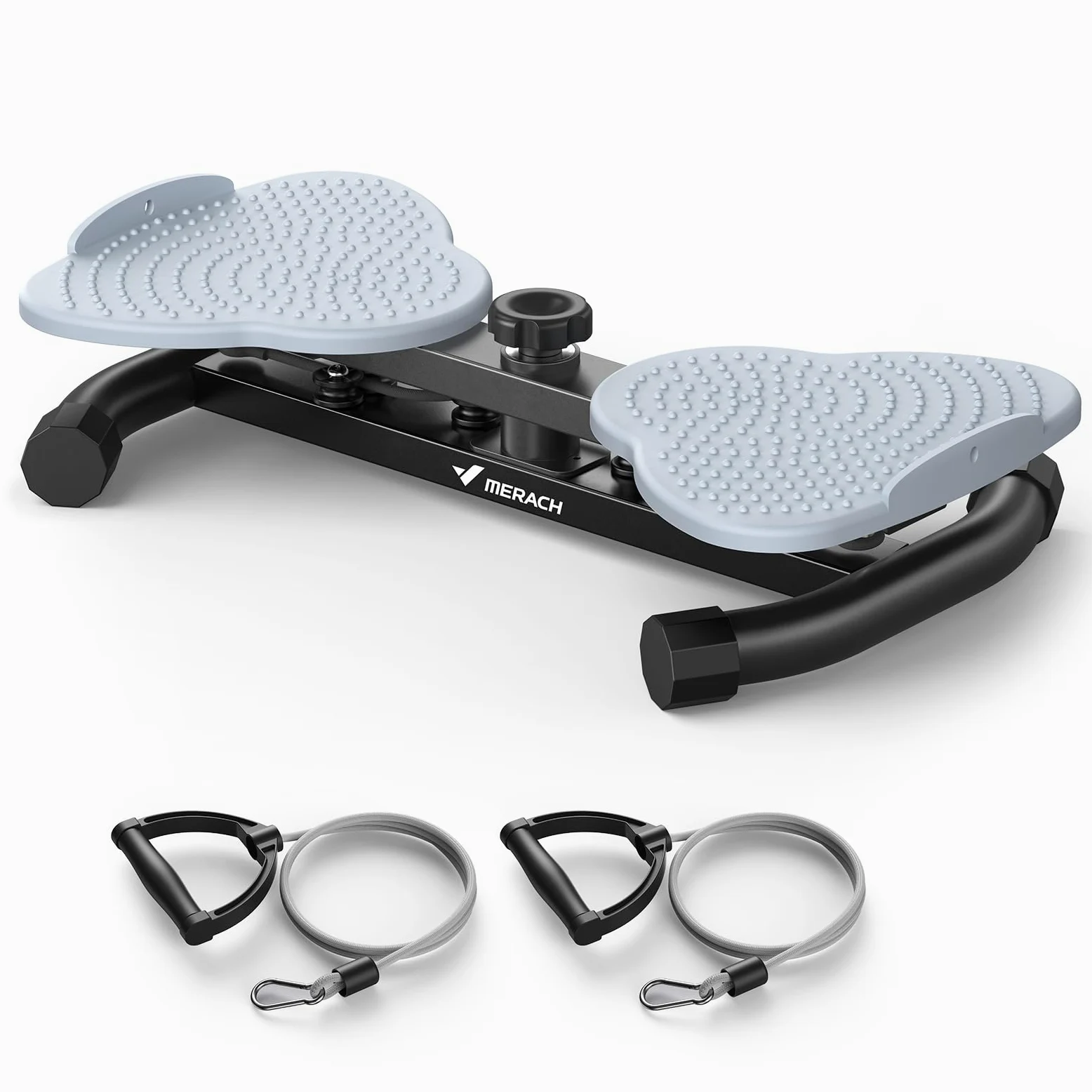 MERACH Twist Waist Board, Waist Whisper con 2 Fasce Elastiche, Pedana Rotante Allenamento Dimagrante per Core e Vita, Portata Massima 136 kg per Fitness