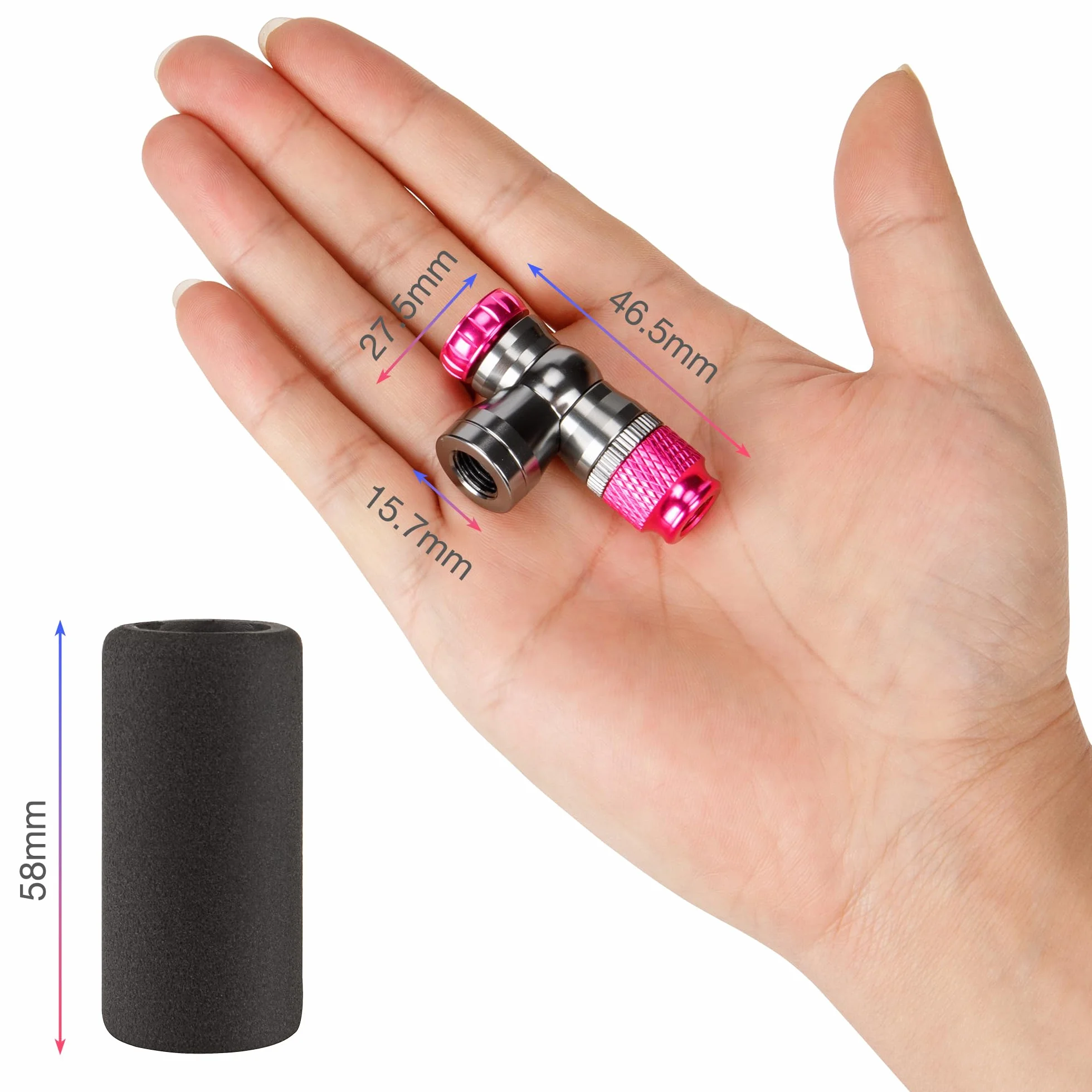 Set di pompe CO2 per bicicletta – Gonfiatore CO2 con cartuccia 16g/25g, compatto, leggero, Presta & Schrader
