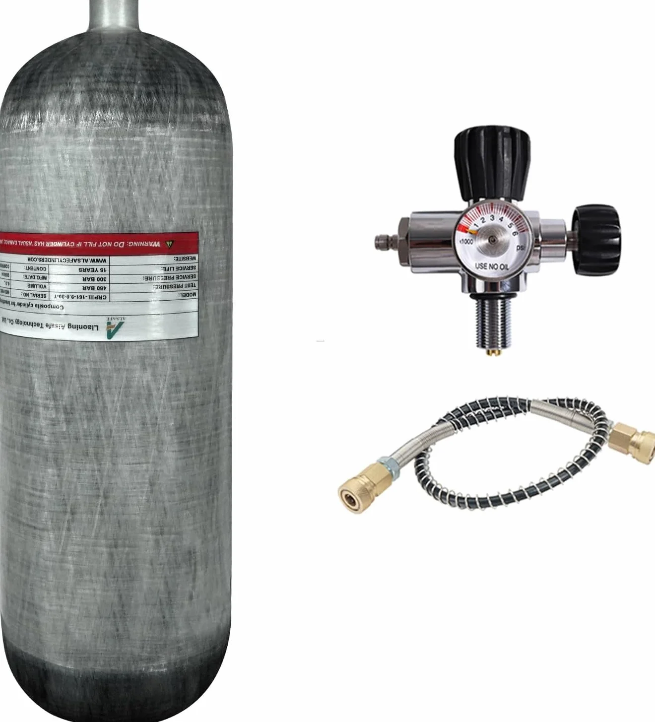 Bombola subacquea TUXING 4500 Psi 9 litri fibra di carbonio per carabine ad aria compressa PCP