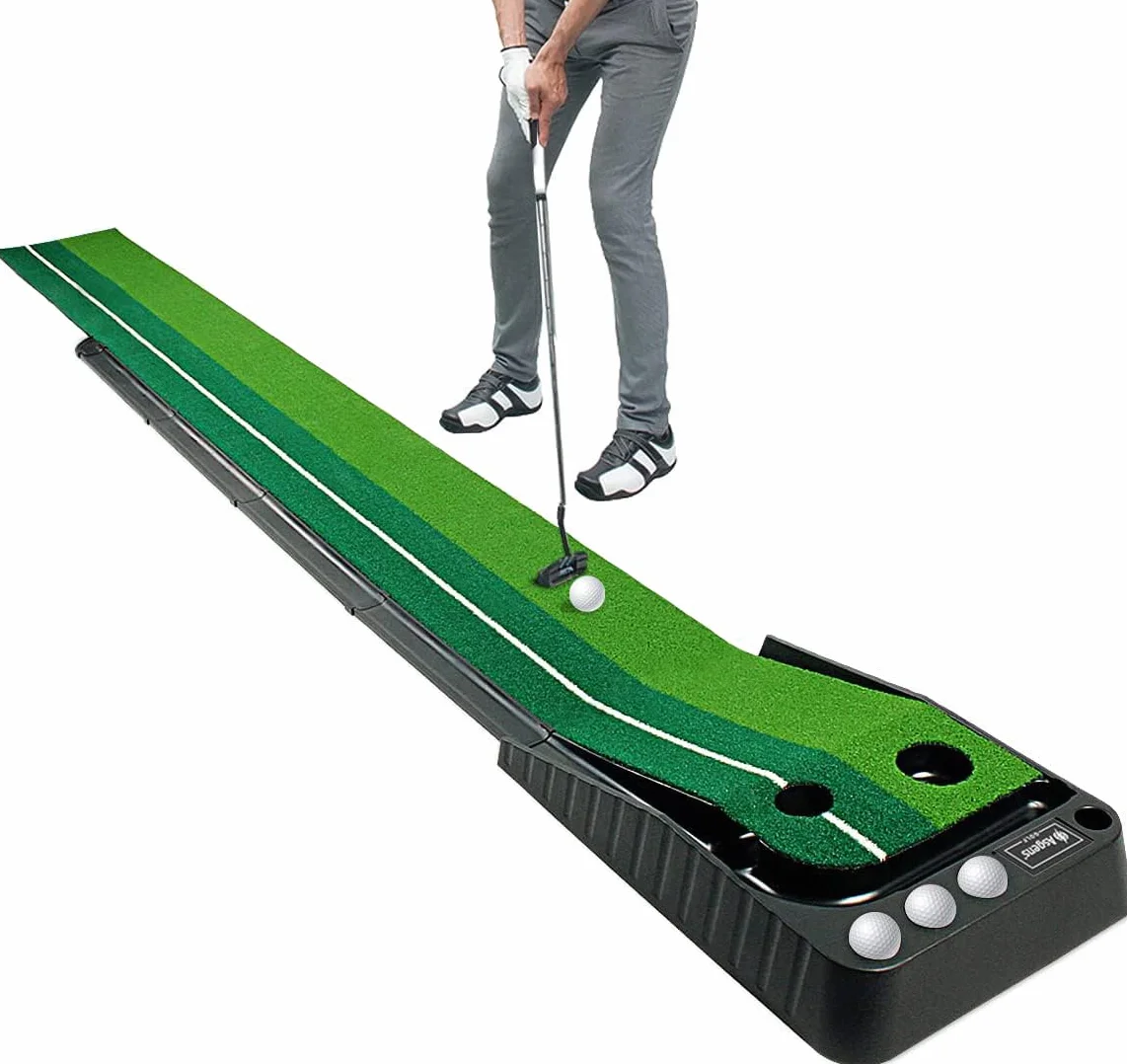 Tappetino da Golf in Erba a due Colori con Traccia di Ritorno Automatica