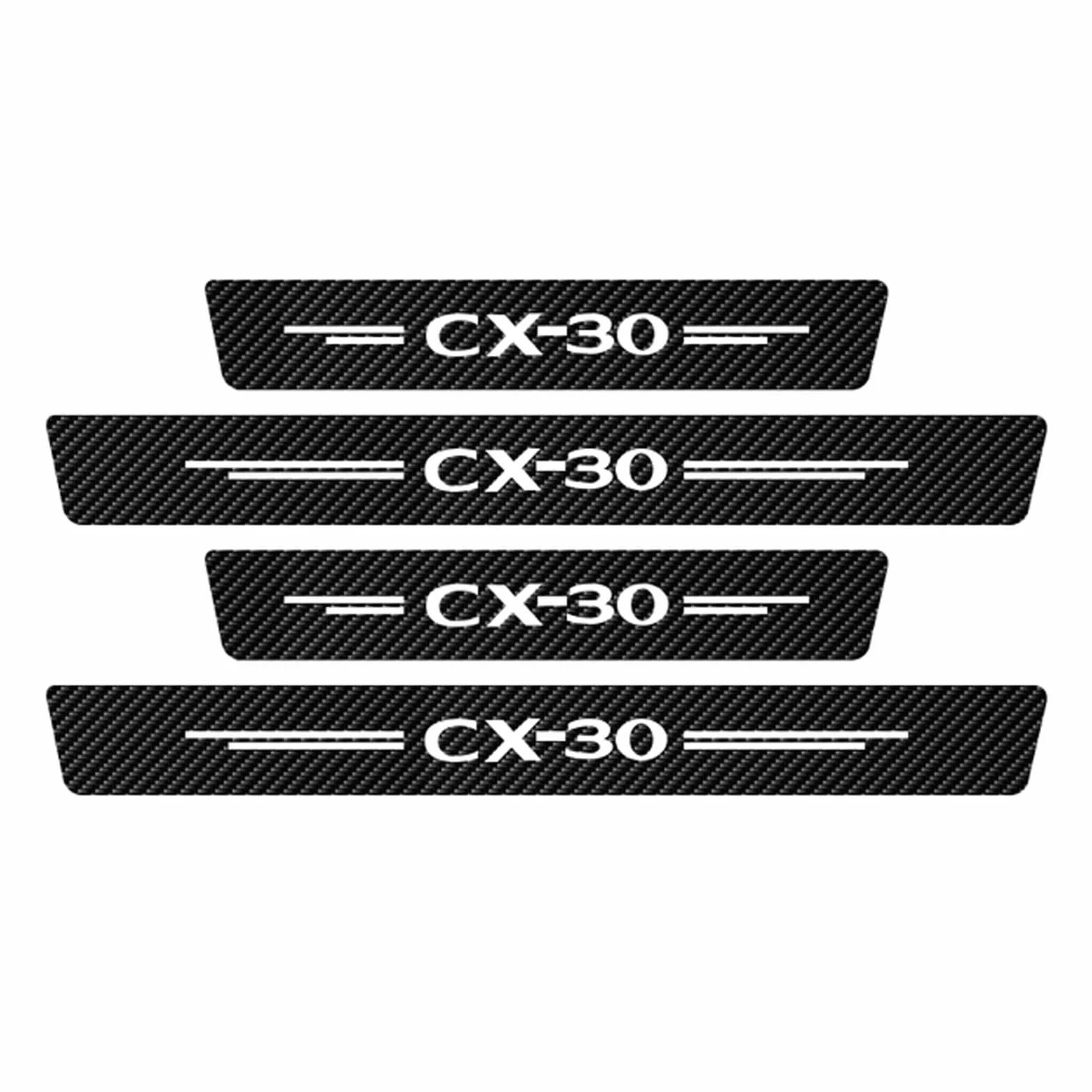 4 Pezzi Adesivi per Battitacco per Mazda CX-30, Adesivo per Battitacco in Fibra di Carbonio Protezioni Per Davanzali Per Porte Auto