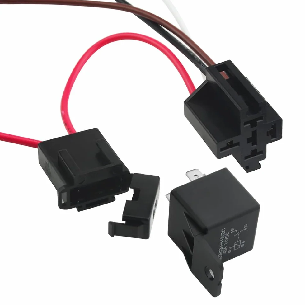 Kit cablaggio relè ventola elettrica 4 pin 40 AMP interruttore sensore temperatura 185 On 175 Off termostato ventola raffreddamento