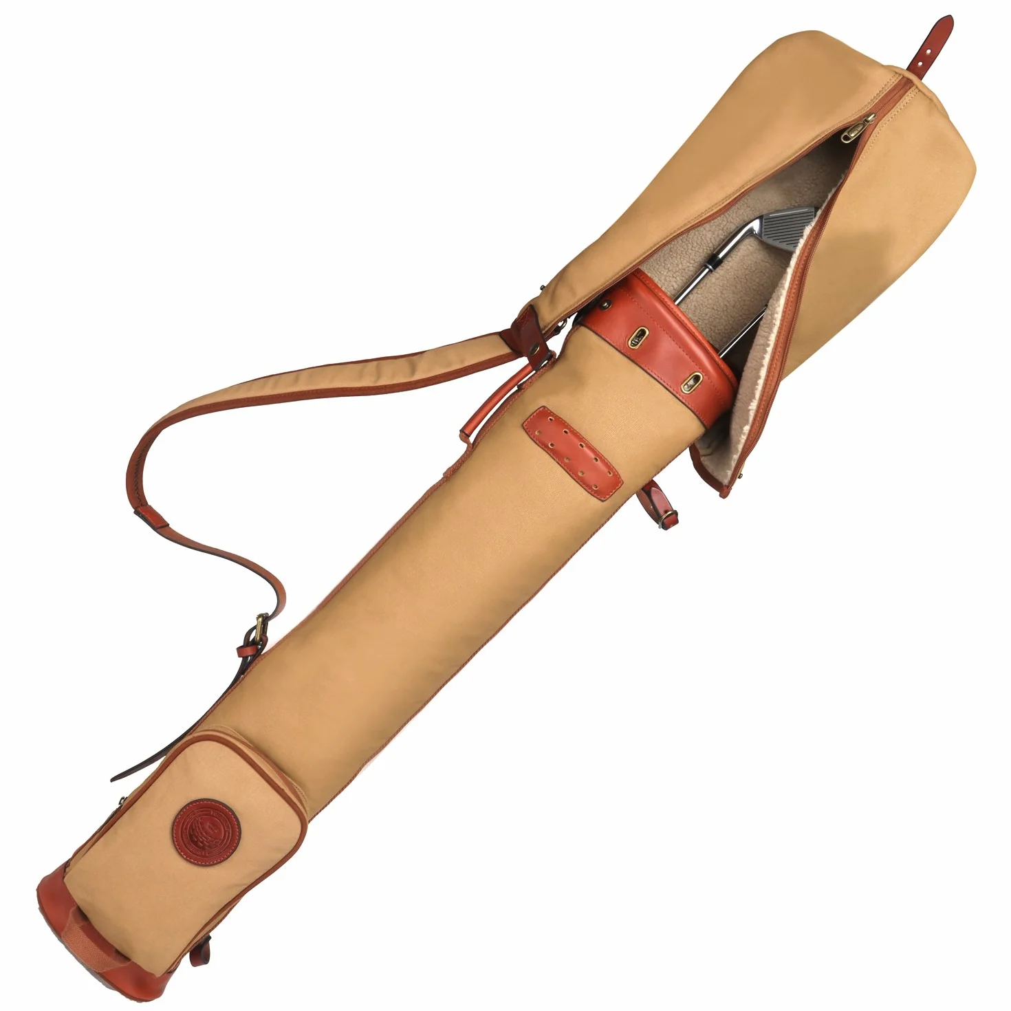 Tourbon Waterproof Canvas Golf Club Travel Bag with Padded Strap