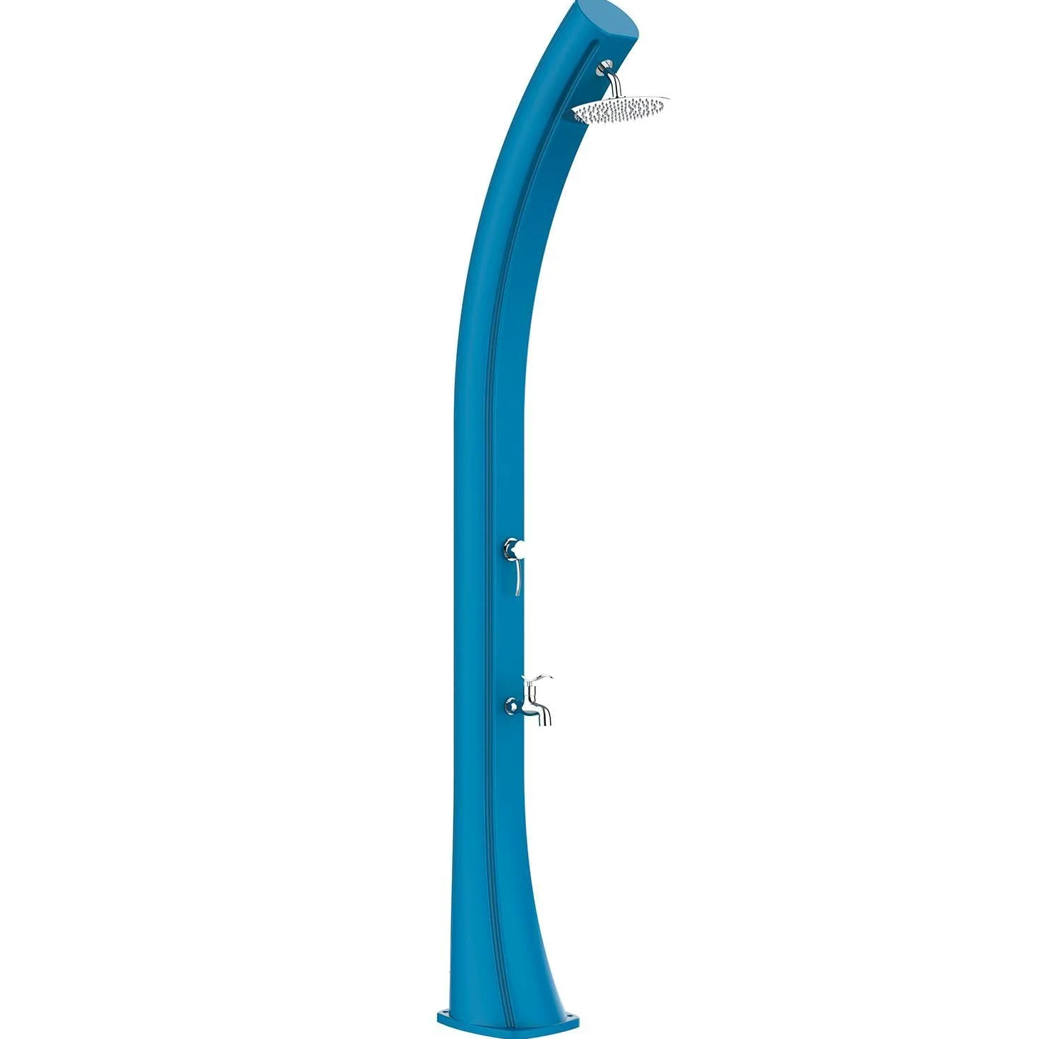 Starmatrix Doccia Solare Curva In Polietilene Da 40 Litri Con Lavapiedi h 226 Cm Blu Soffione Rotondo Cm Serbatoio 40 Litri Con Lavapiedi Doccia Rio Xxl