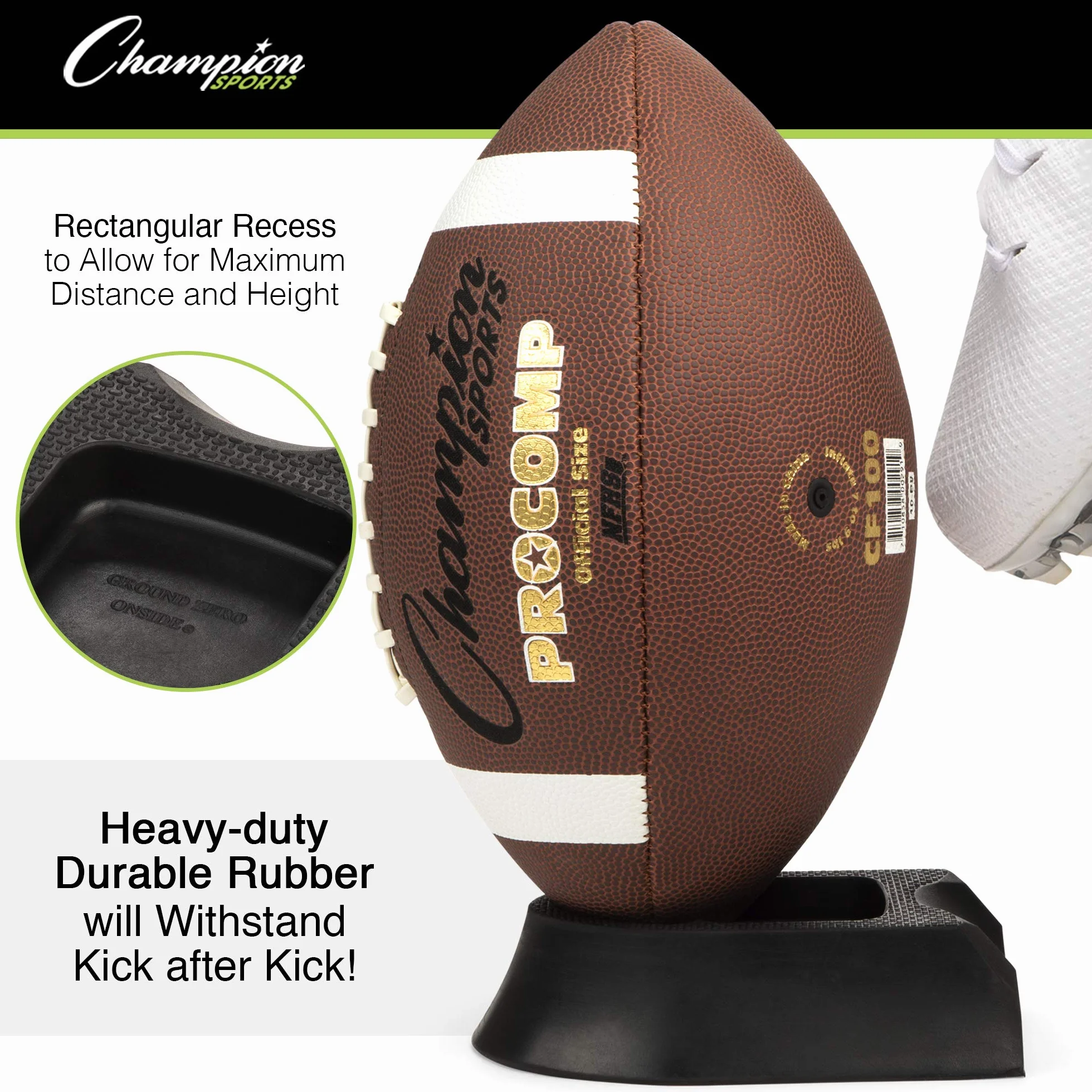 Champion Sports Football Kicking Tee Set – Supporto per palloni da calcio – Blocco per calci