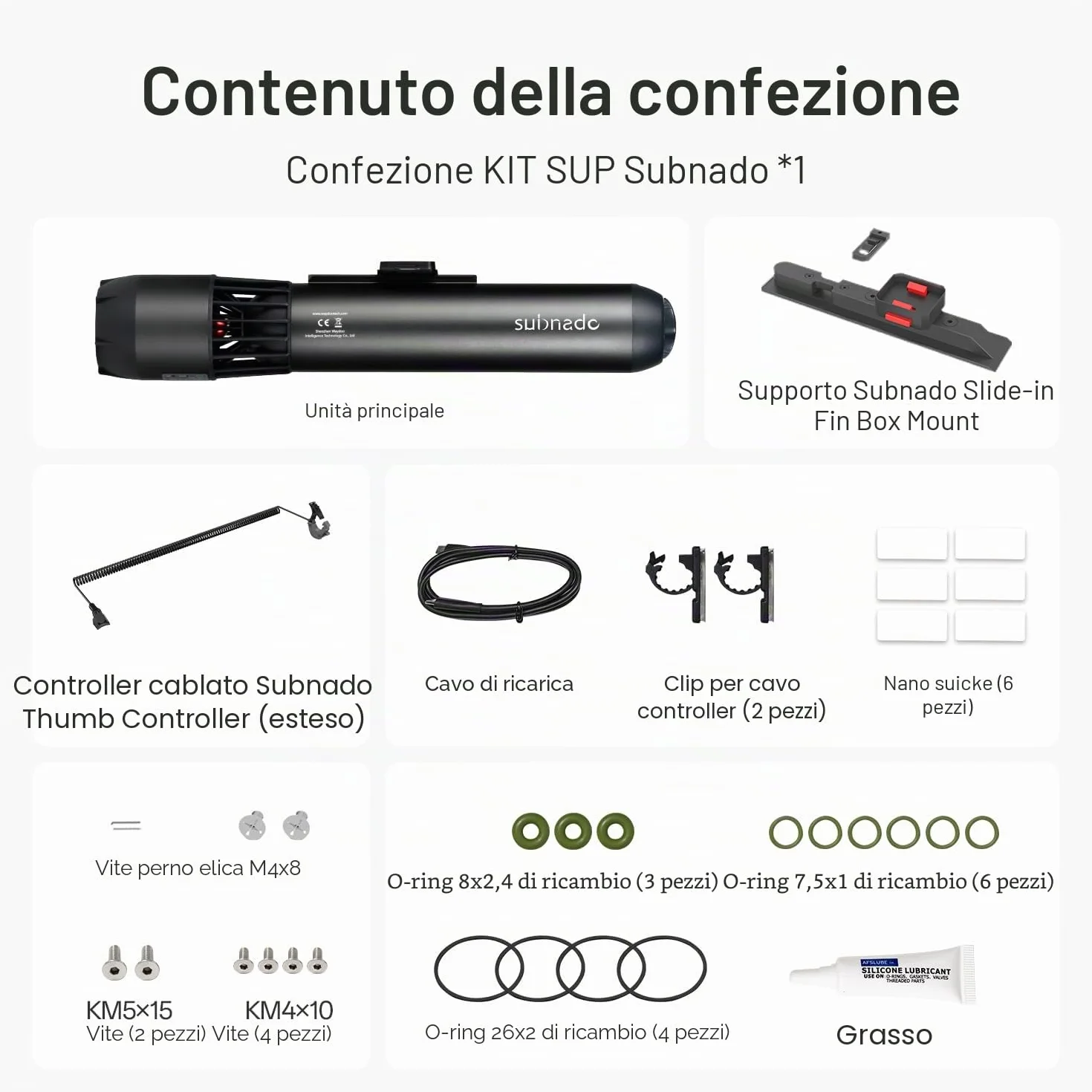 Waydoo Subnado Kit per monopattino subacqueo compatto e portatile con regolatore per pollice cablato