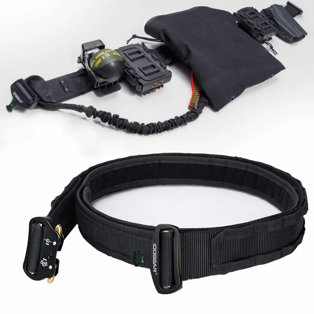 IDOGEAR 2'' Cintura Tattica Militare Molle Cintura Interna 1,75'' Sgancio Rapido Fibbia Metallica Heavy Duty