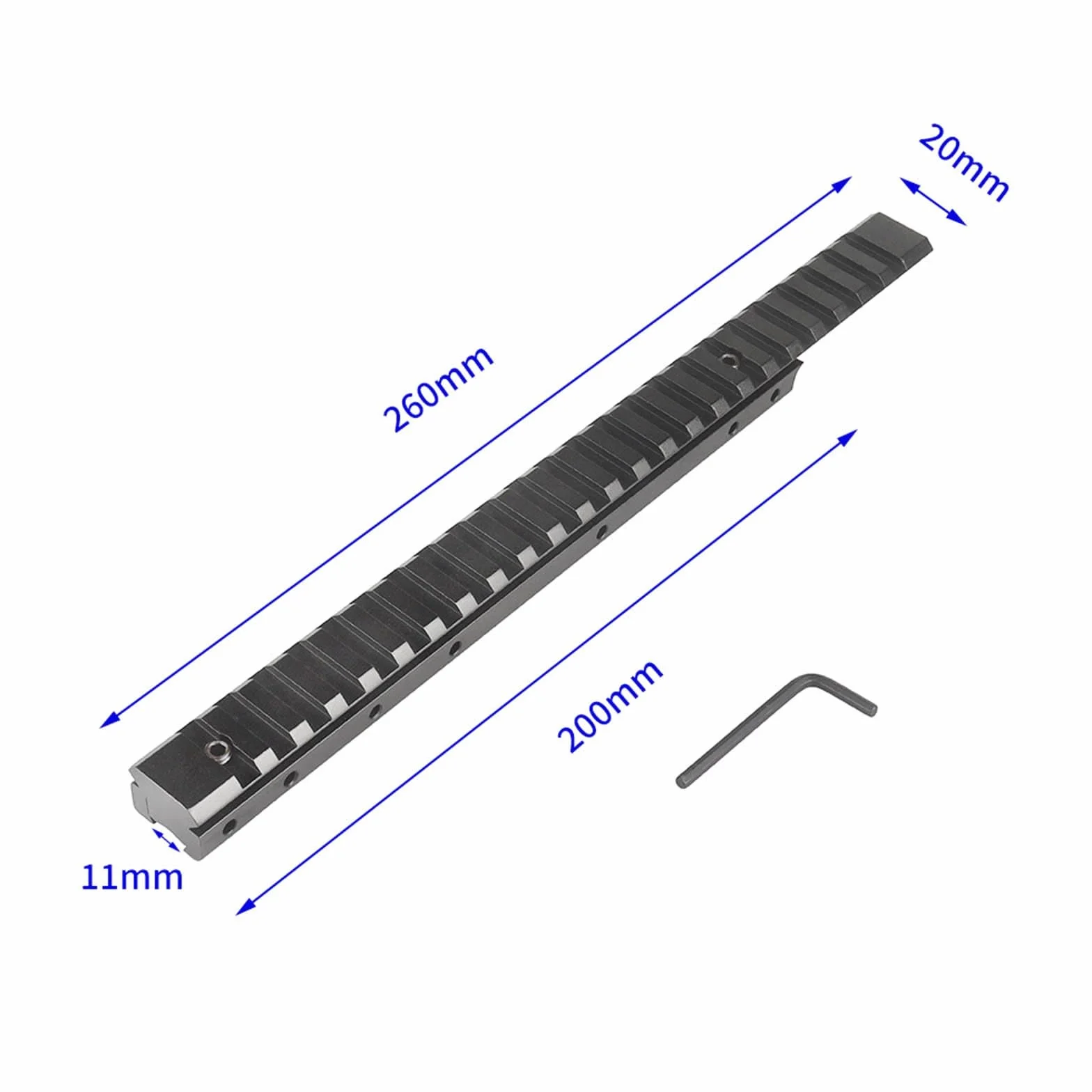 Attrezzatura Ottica Tattica Slitta Rialzata Lega Alluminio 11-20 mm Base Picatinny