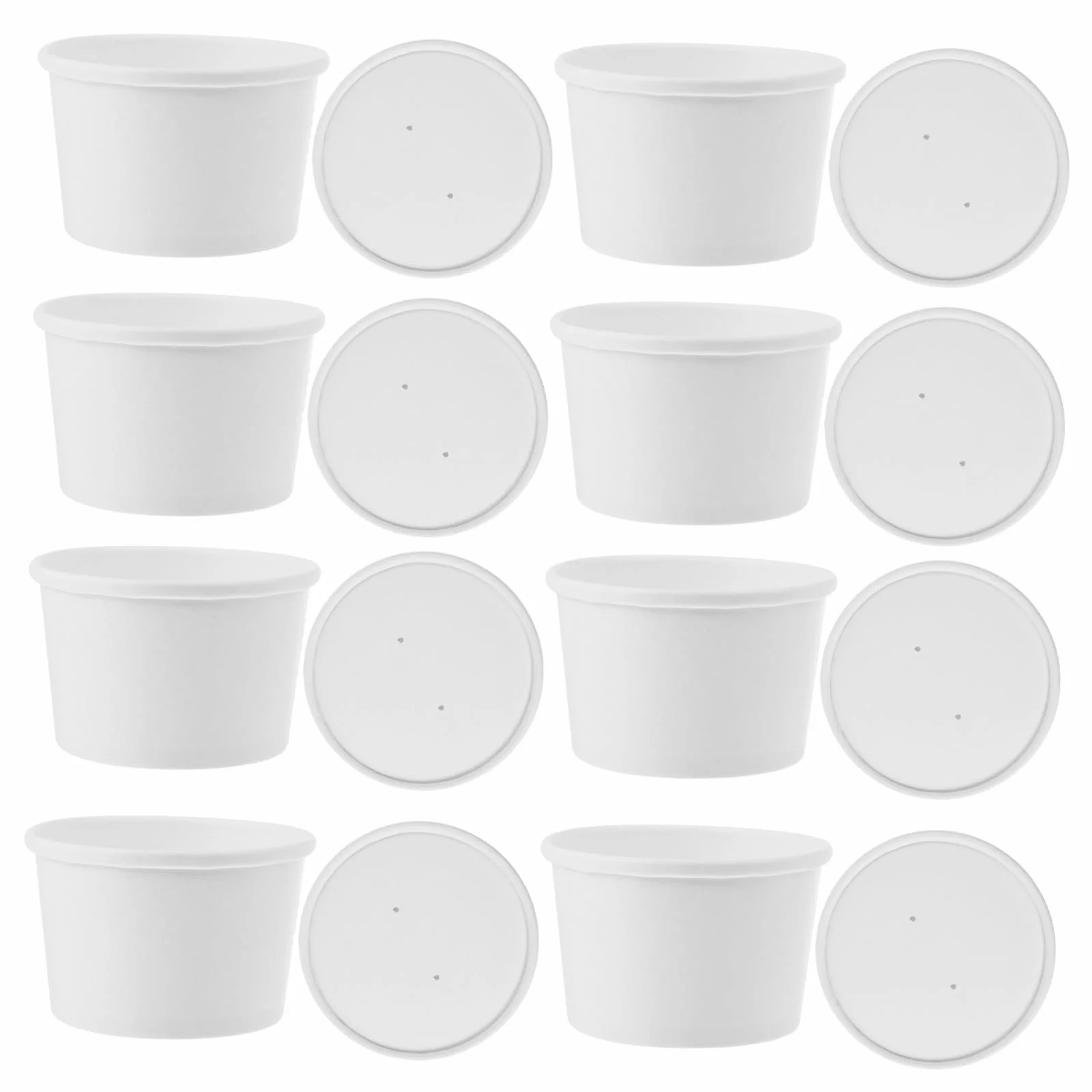 Mikinona Set 25 Bicchieri e Coperchi per Gelato da 8 Oz, Carta Alimentare