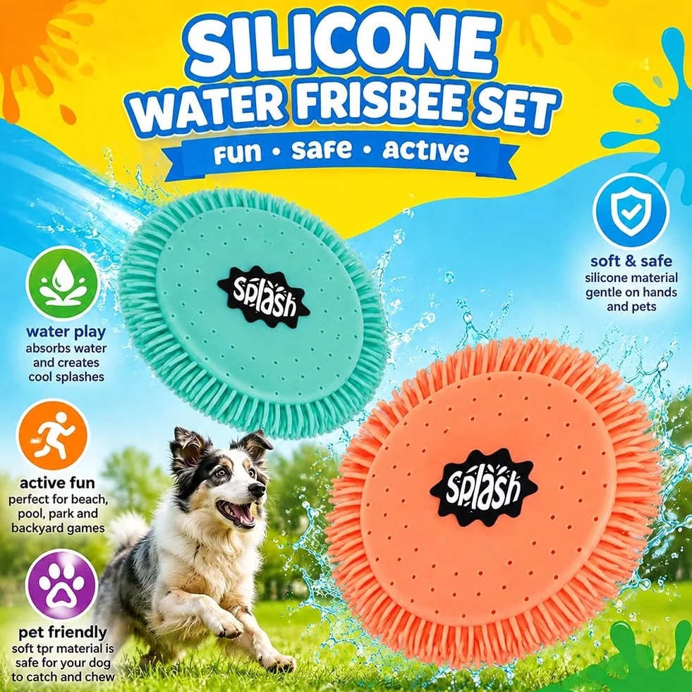 Frisbee ad Acqua Disco da Lancio in Schiuma e Silicone Ø 17 cm Gioco Acquatico Morbido