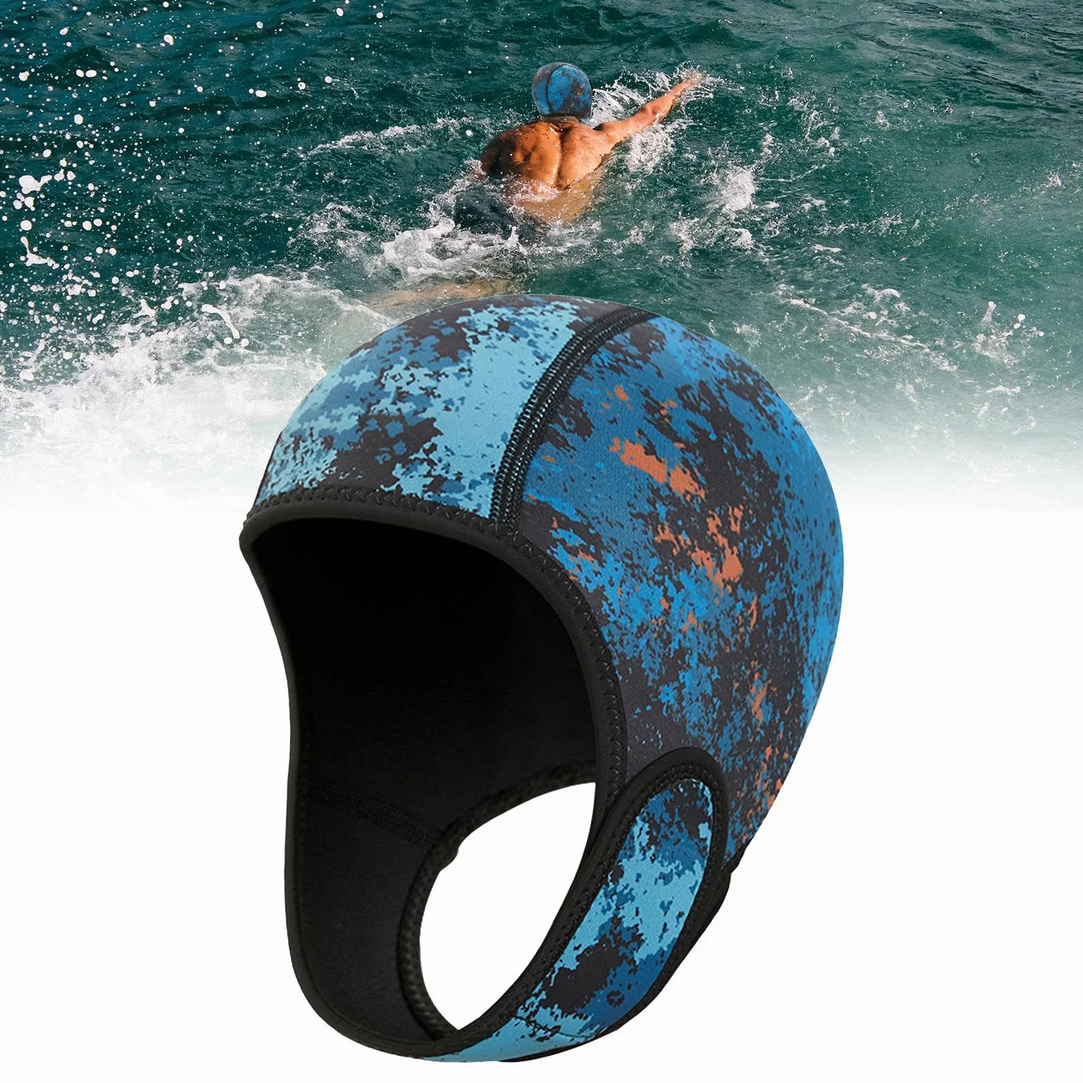 Cappuccio da Immersione in Neoprene 2 mm Elastico Caldo con Sottogola