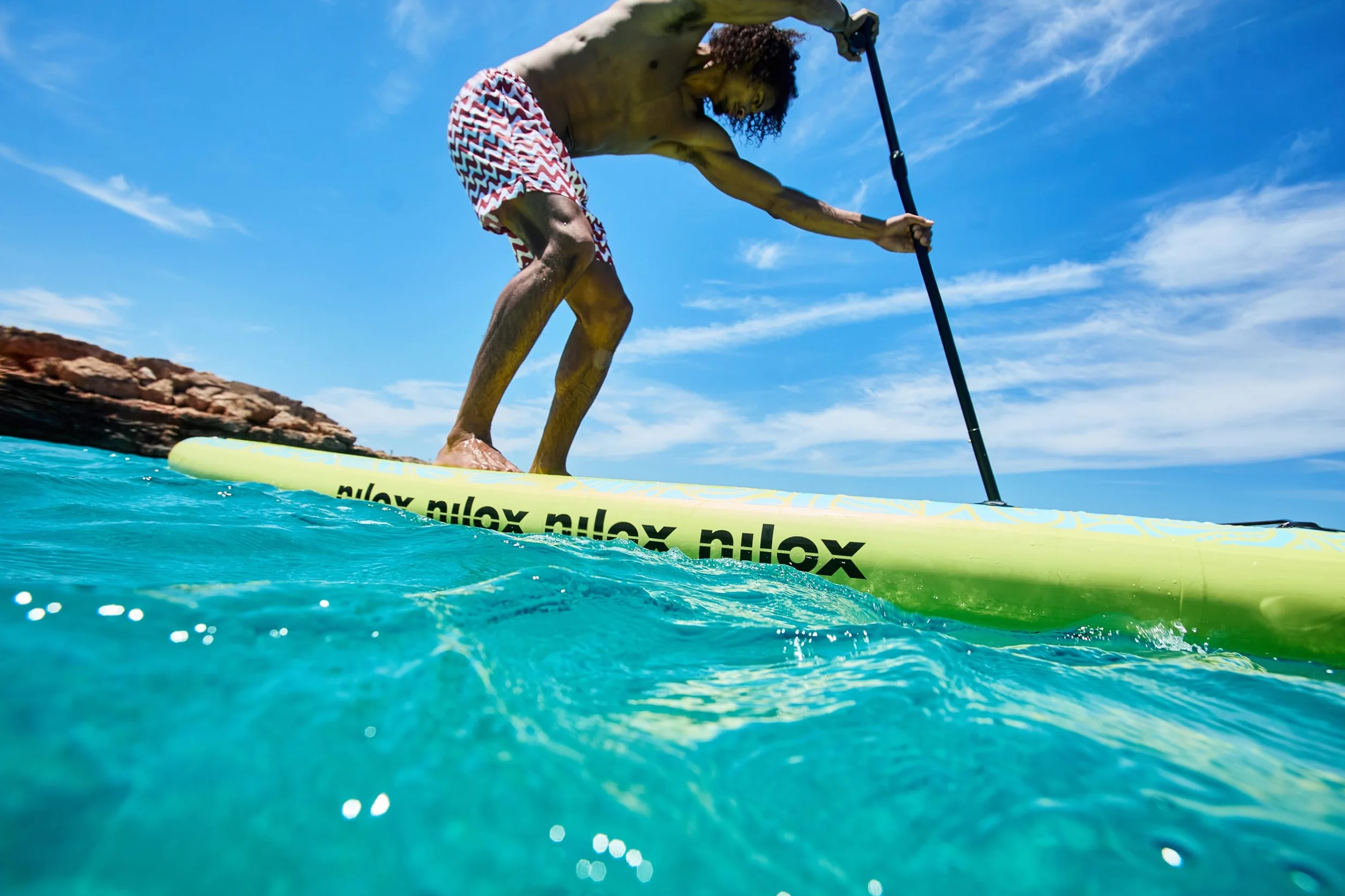 Nilox Stand Up Paddle Board 335x84x15 cm PVC Inflatable with Backpack Pump Paddle Leash 3 Fins