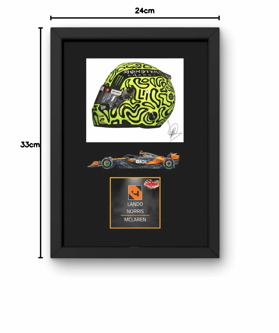 Lando Norris 2025 Espositore incorniciato firma digitale riprodotta