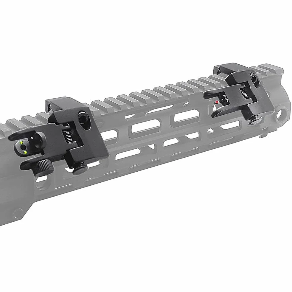 FIRECLUB AR15 Front and Rear Flip Up 45 Degree Rapid Transition BUIS Backup Iron Sight