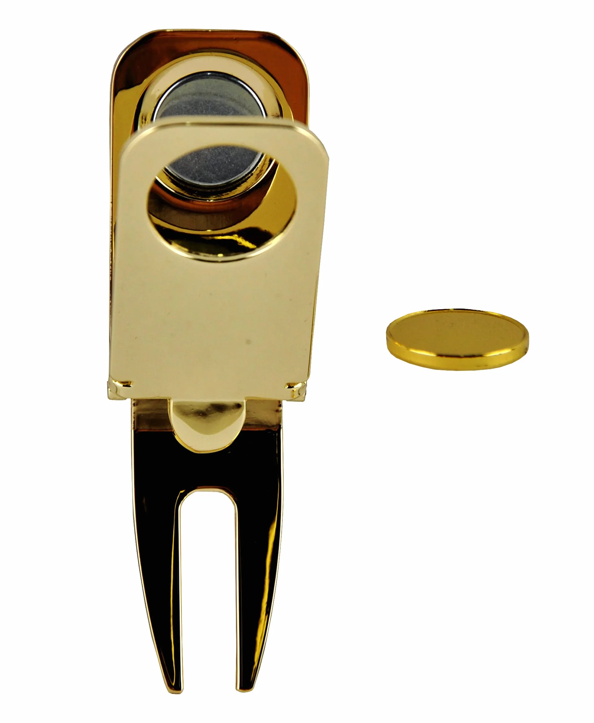 Strumento Magnetico 3 in 1 per Riparazione Forcella Golf e Marcatore Palline, Metallo Zinco Oro