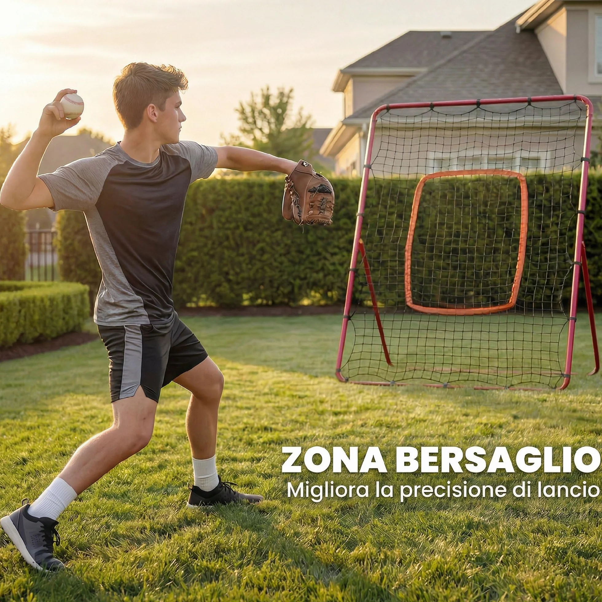 SPORTNOW Rete da Rimbalzo Baseball, Rebounder Portatile con 4 Angolazioni Regolabili per Calcio, Baseball, Softball, Lacrosse