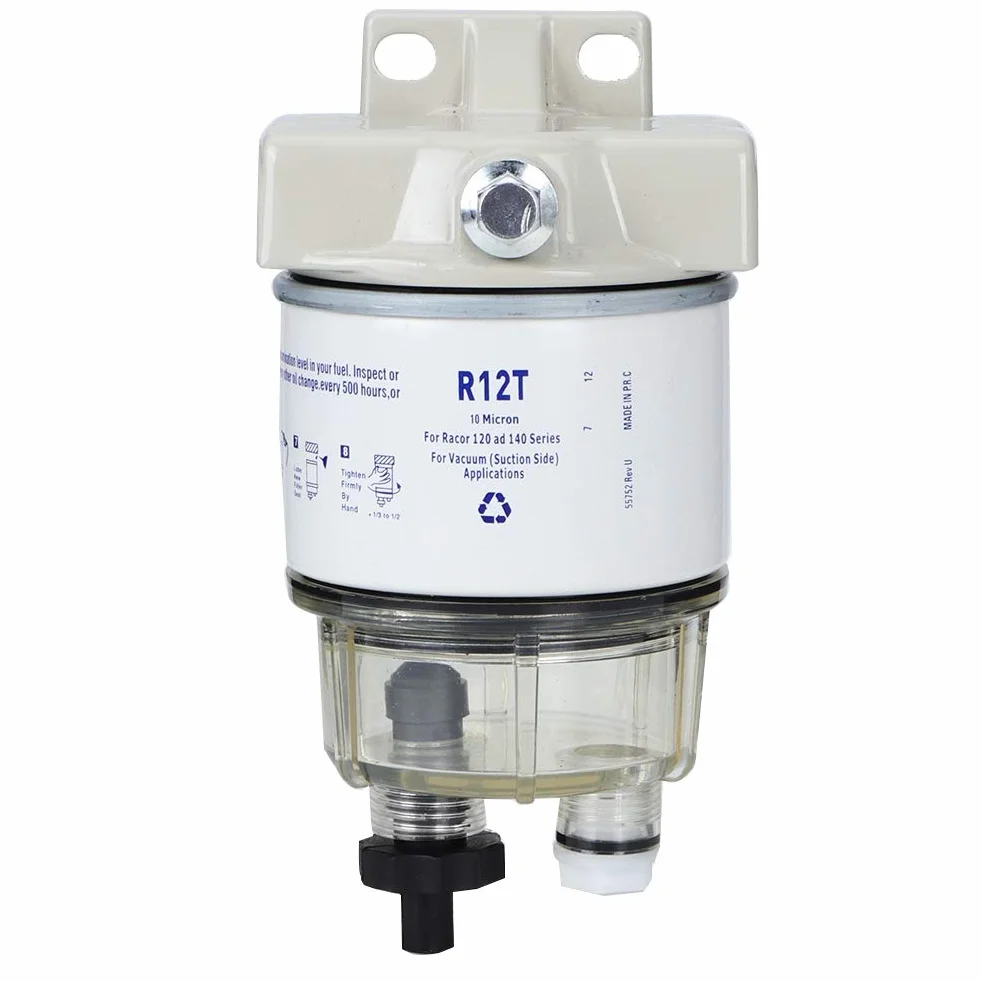 Separatore Acqua-Carburante 30 GPH Filtro Carburante Marino Aquabloc II 10 Micron per Barca Diesel Benzina