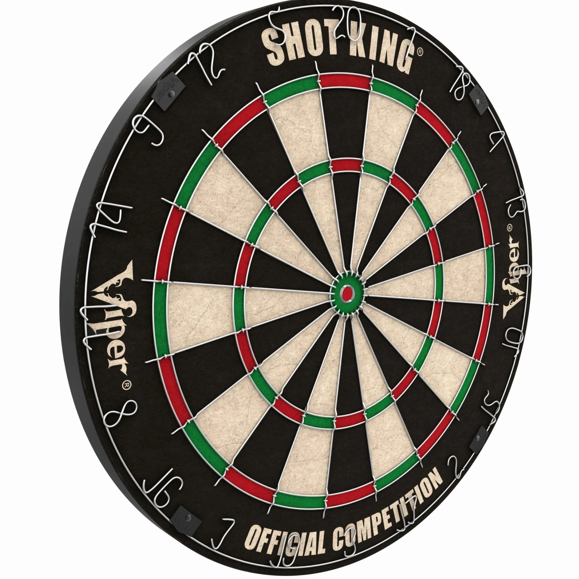 Shot King Regulation Set di bersagli con punta in acciaio 45,1 cm 6 freccette nero