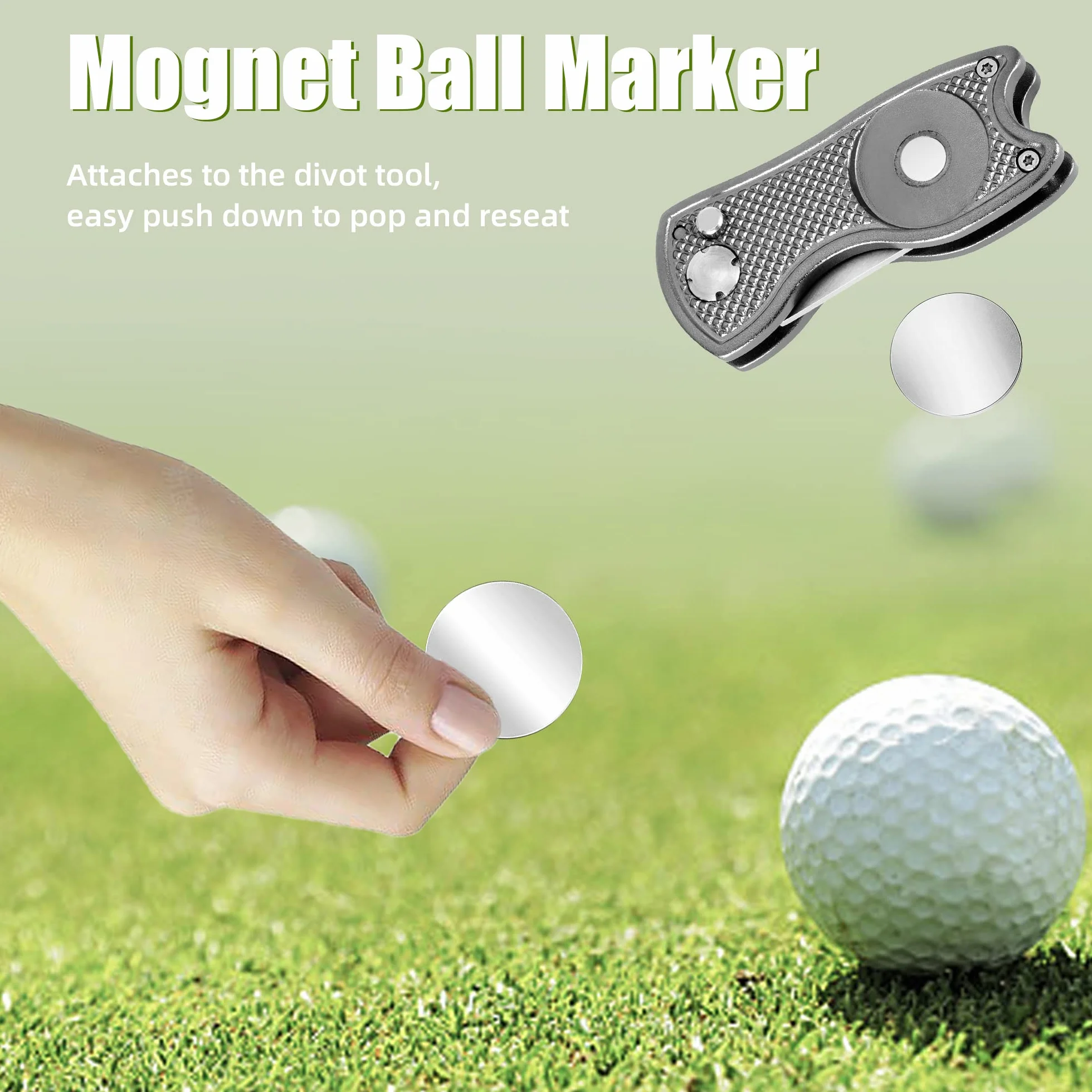 Mile High Life Divot Tool Pieghevole in Metallo con Marcatore Pallina da Golf Magnetico