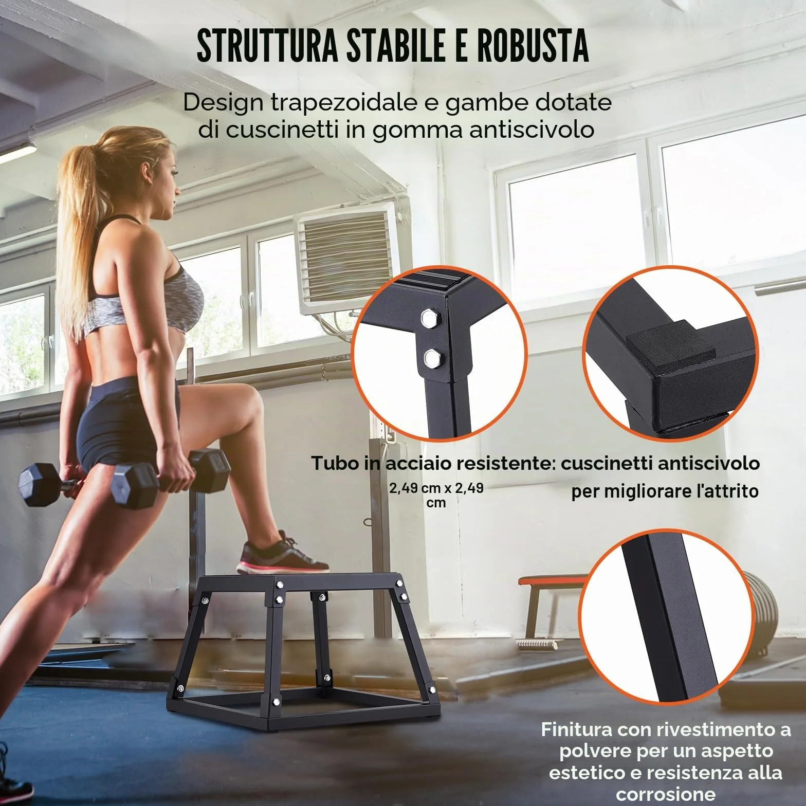 VEVOR Box Pliometrico 305mm Piattaforma Pliometrica Carico 227 kg Jump Box Allenamento Fitness Crossfit