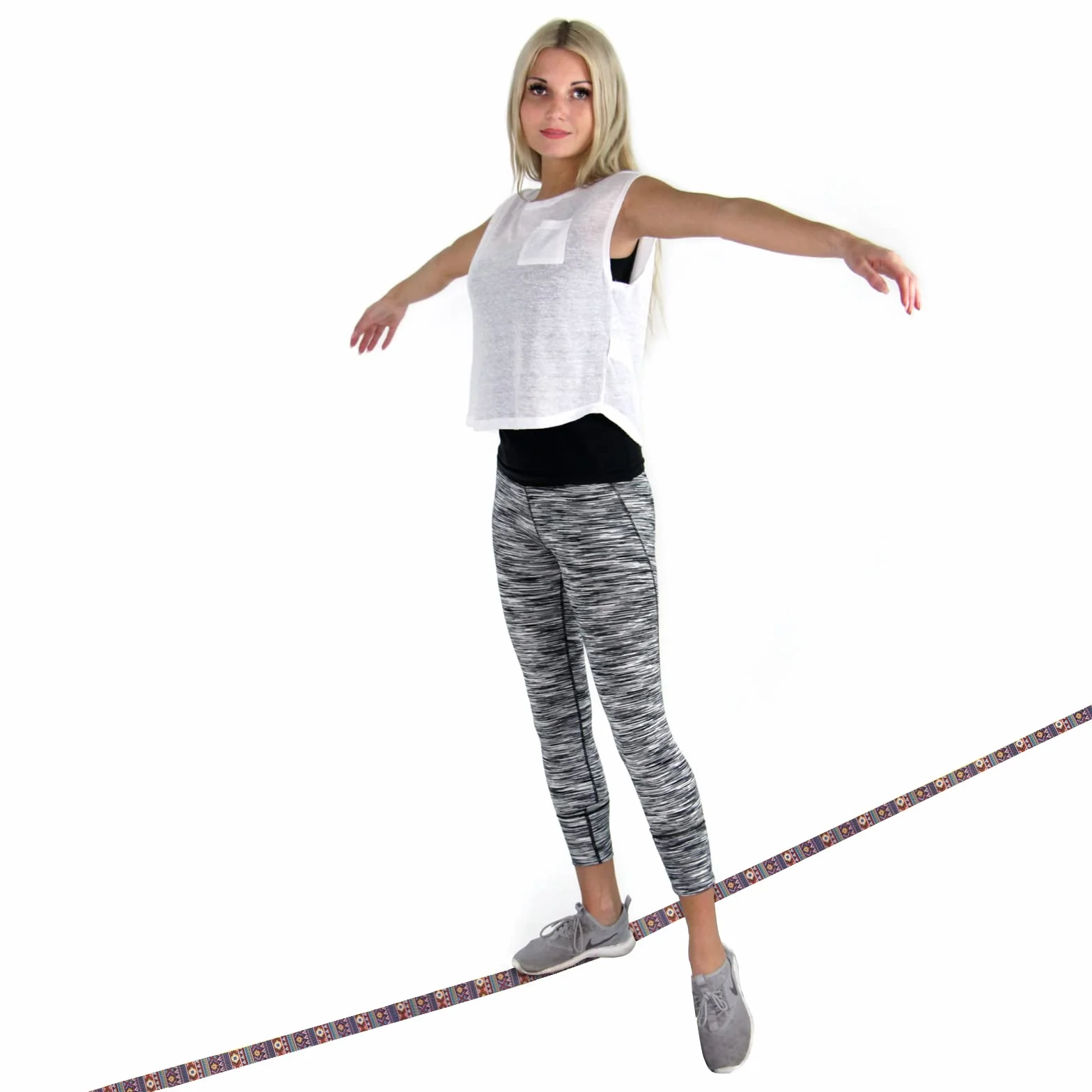 ALPIDEX Slackline Set 15 m z ochroną drzewa i zabezpieczeniem zapadkowym