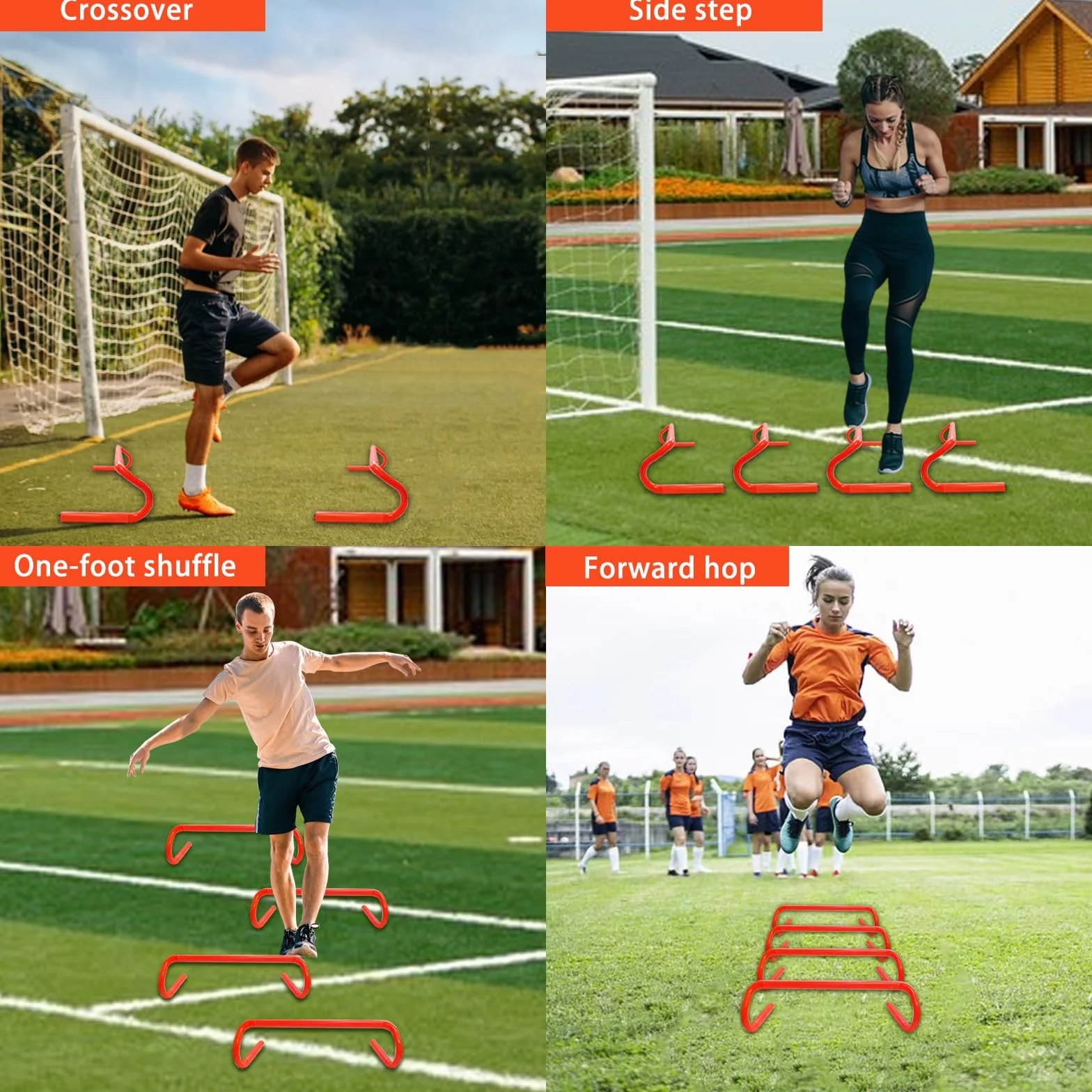 Ostacoli da allenamento per agilità e velocità, staccabili, attrezzatura sportiva per calcio e pallacanestro