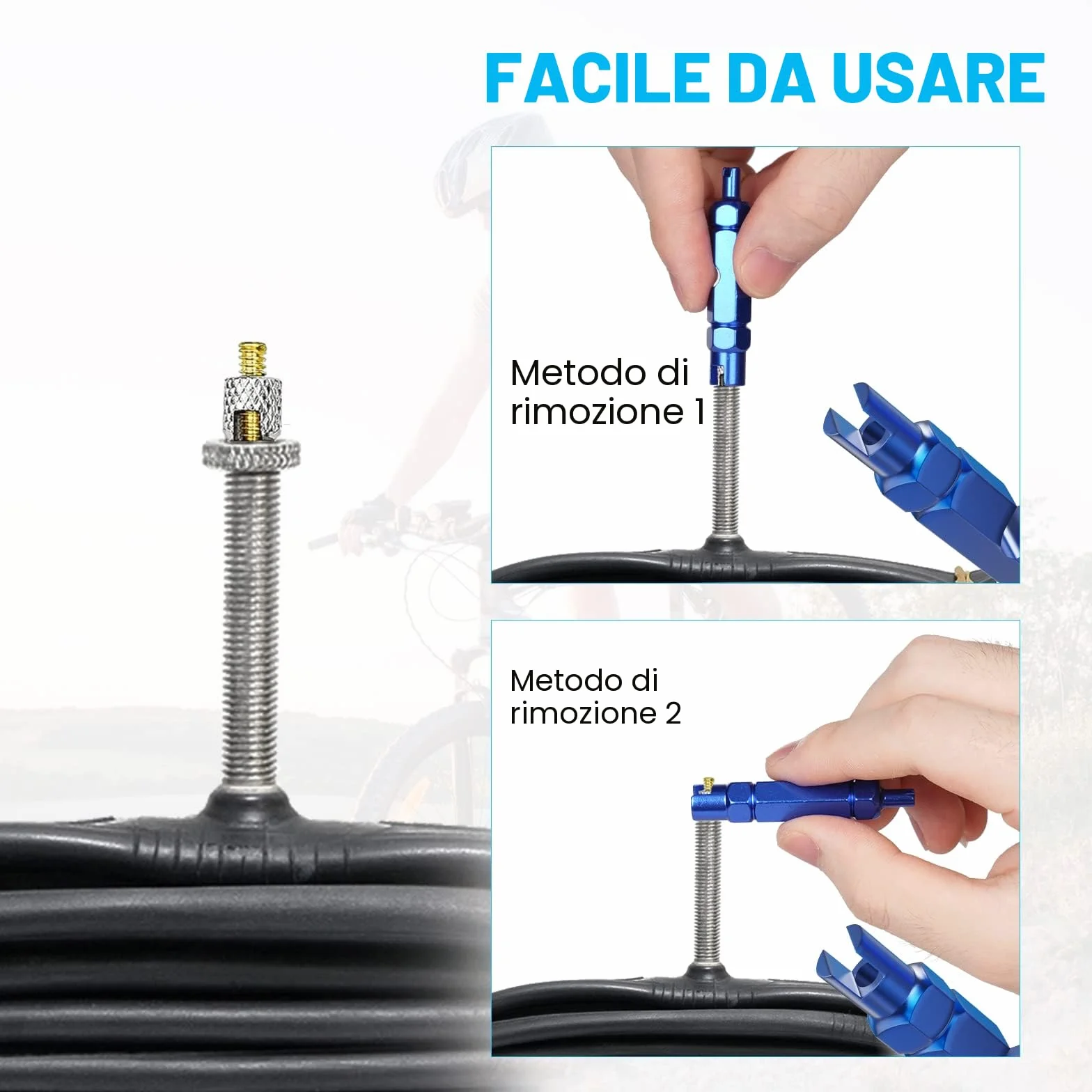 Flintronic Nucleo Valvola Bici 11 Pezzi Kit Sostituzione Valvola Presta Adattatore Bicicletta