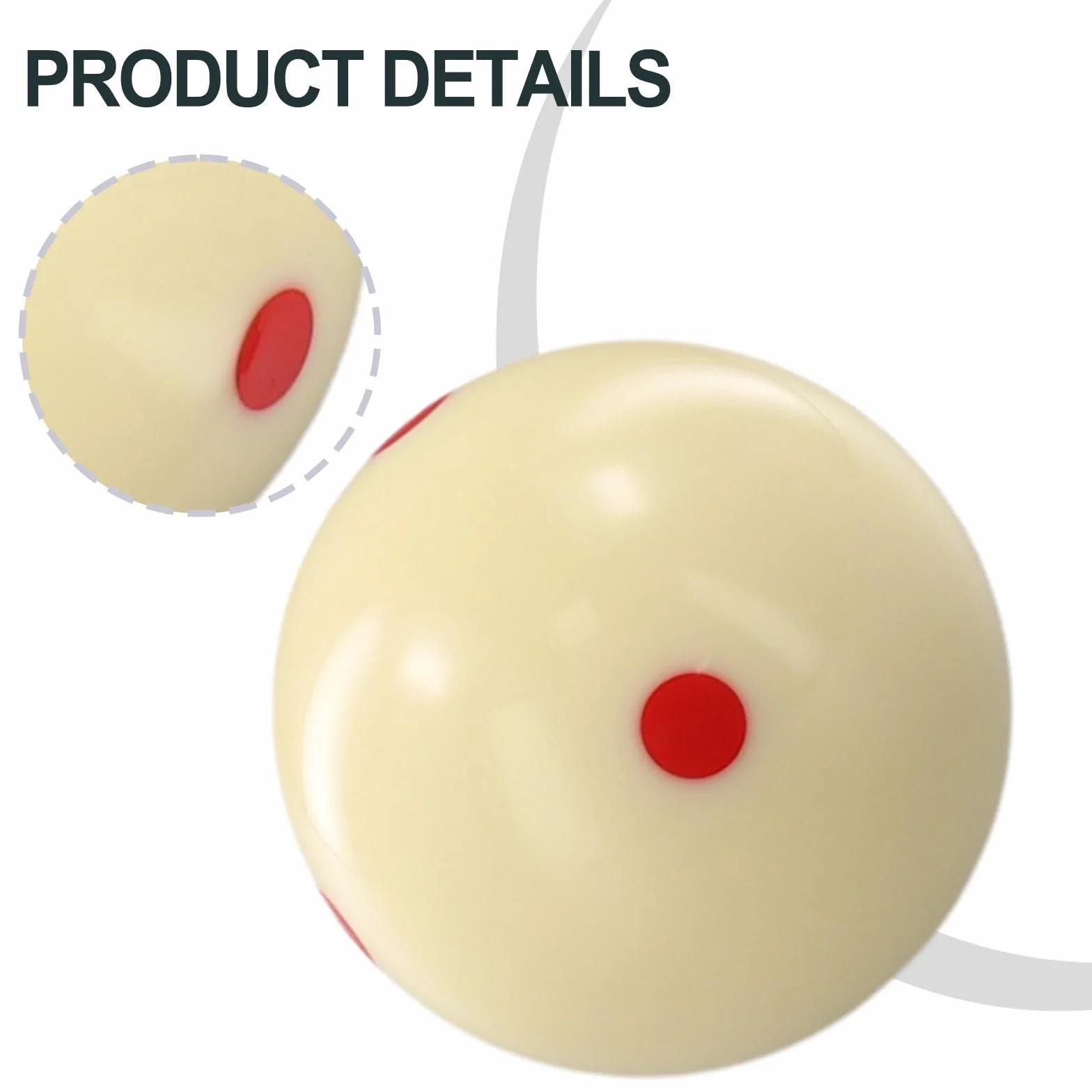 Pallina da allenamento per biliardo, palla rossa 5,7 cm, 6 punti, resina, accessorio per visualizzazione obiettivi