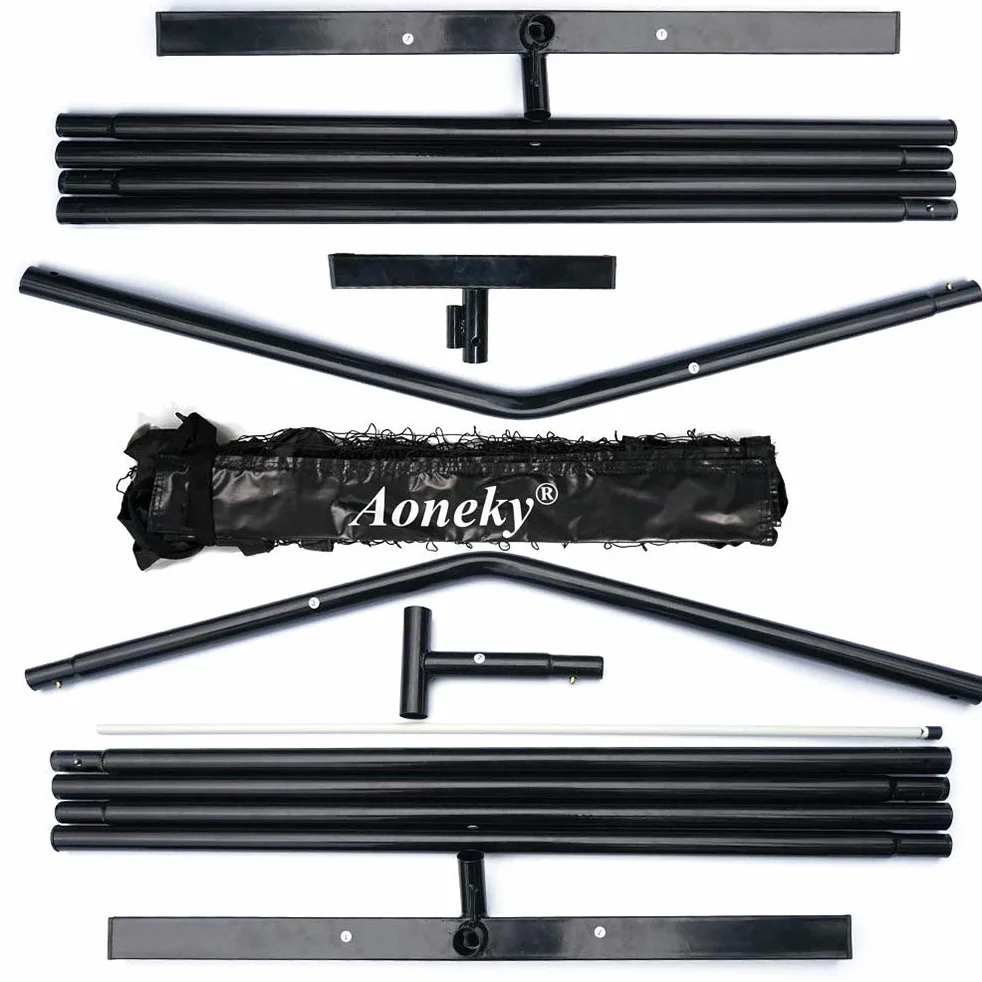 Aoneky Kit da Pickleball Tennis Training Net 6,7x0,9M - Rete da Paddle Tennis Trasportabile - Attrezzatura Sportiva da Esterno Nero