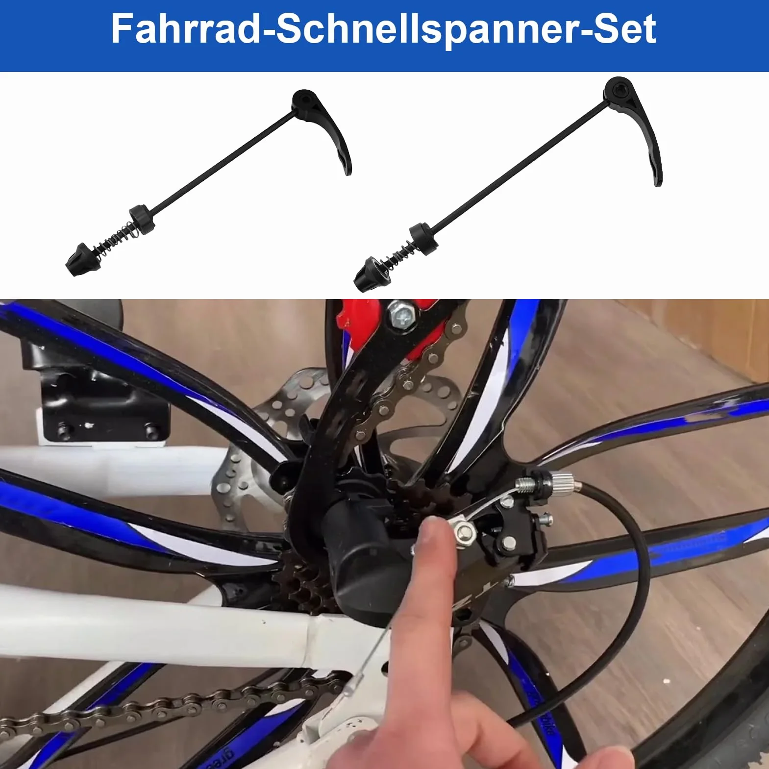 Set 2 tenditori a sgancio rapido per bicicletta MTB anteriore posteriore