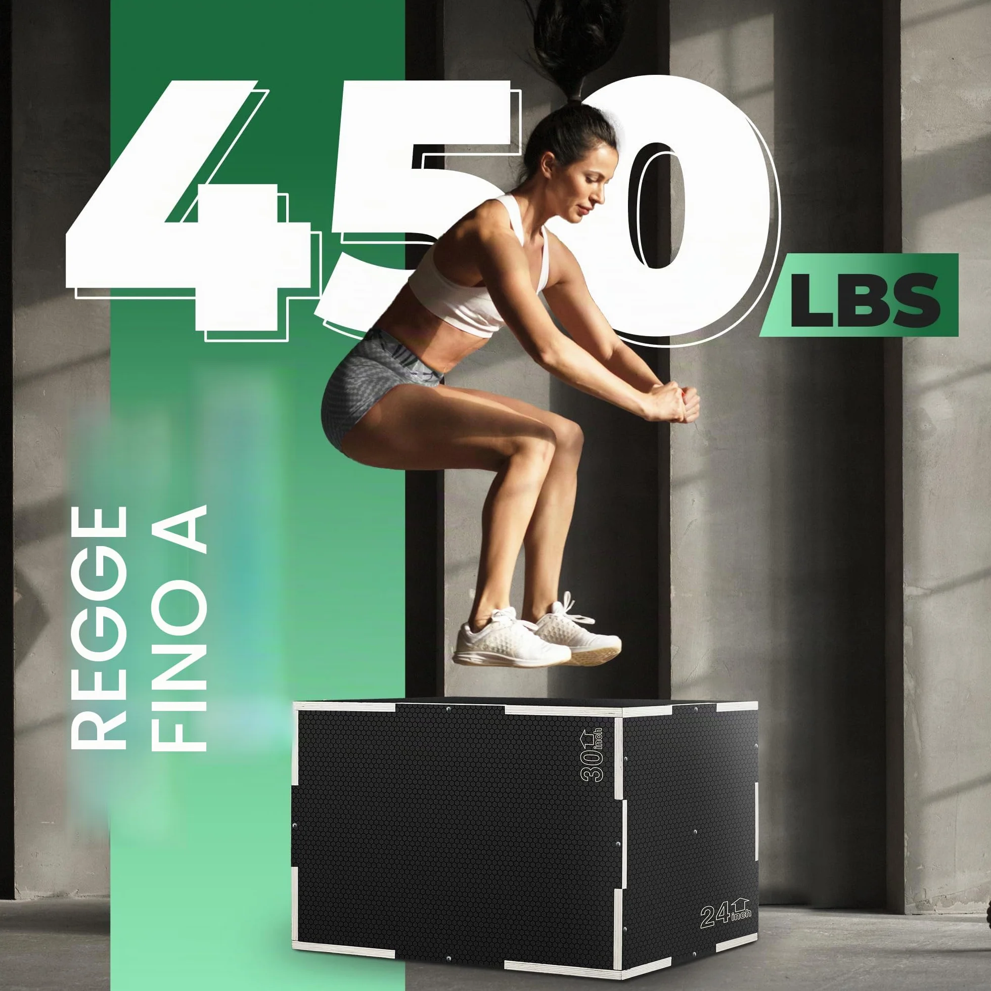 Yes4All Scatola Plyo 3 in 1 in legno antiscivolo, scatola pliometrica per palestra