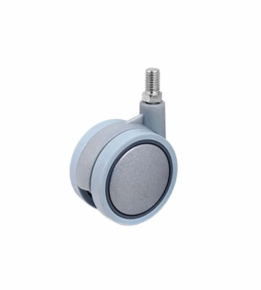 TELLURE ROTA Ruota gemellata in nylon con perno M10, 60x42 mm, 30 kg, 2 pollici, Montaggio facile con stelo