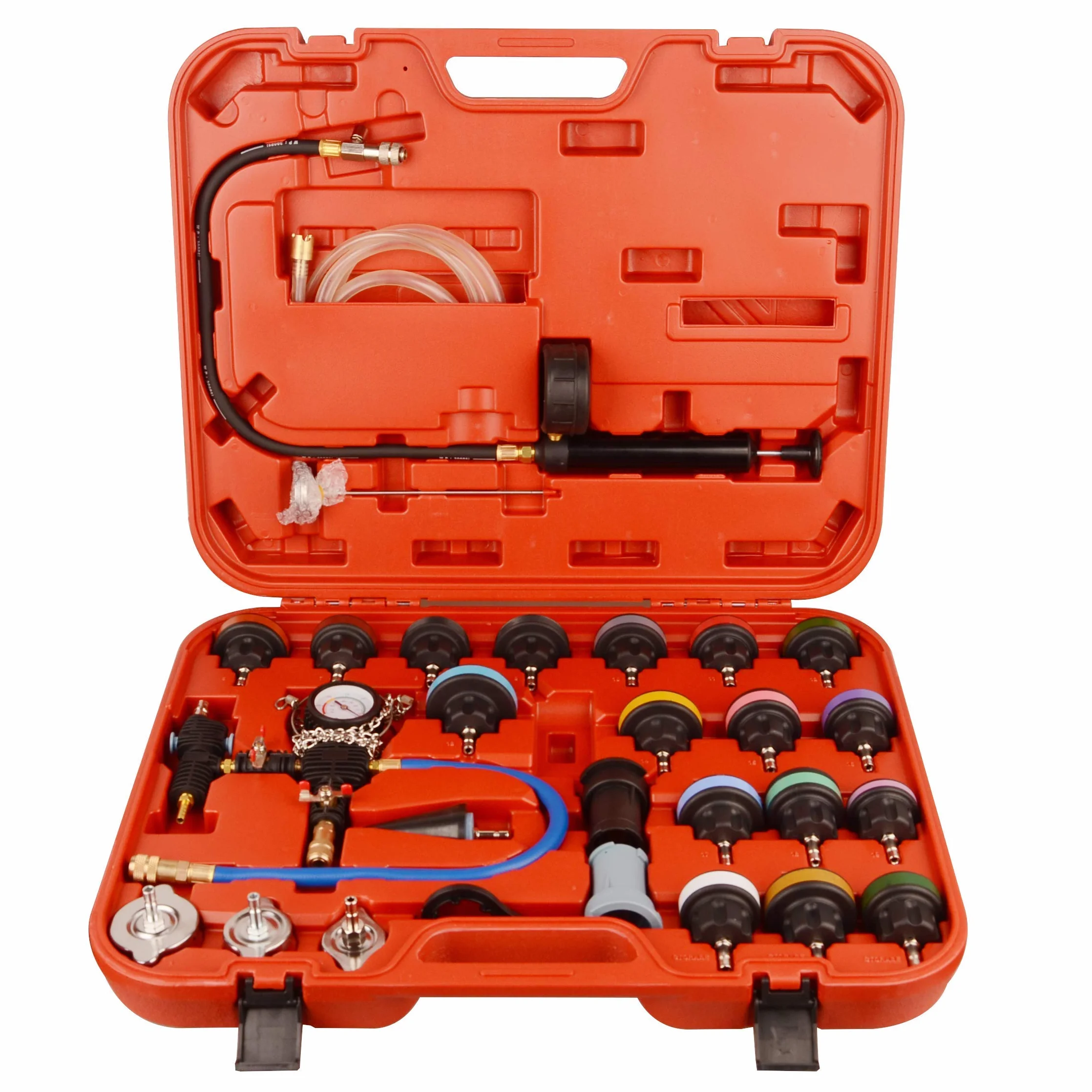 DAYUAN 28 Pezzi Universale Radiatore Pressione Tester Kit per Il Test del Sistema di Raffreddamento, Strumento ad Aria compressa per Auto