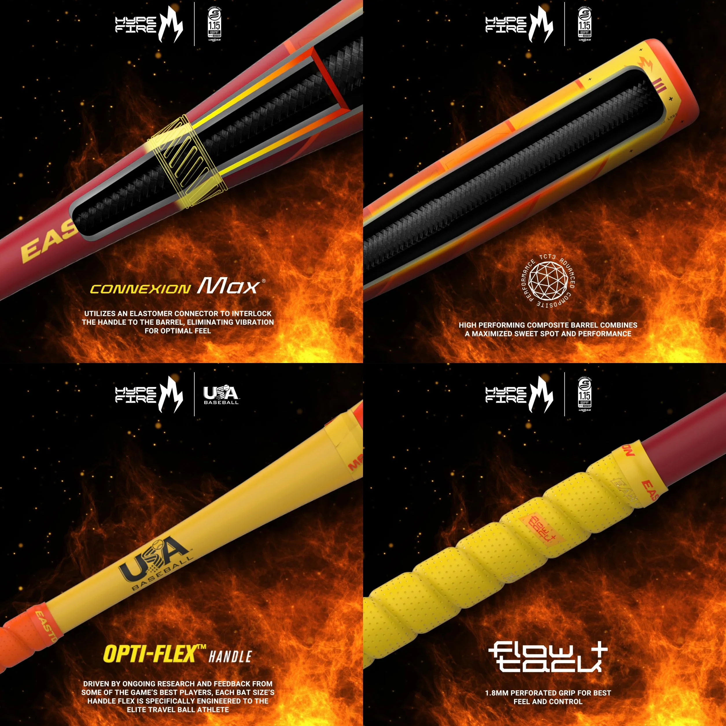 Easton Hype Fire Usssa Mazza da Baseball Ragazzi