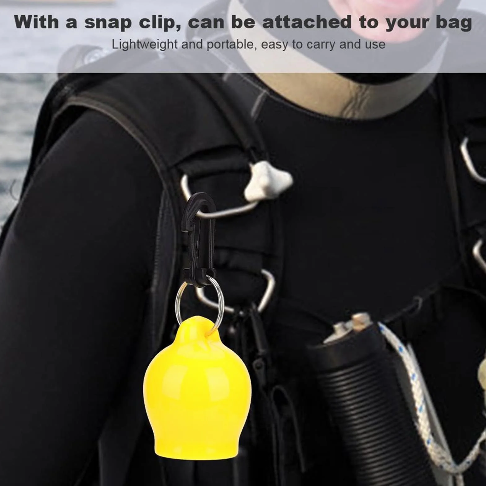 Agatige Boccaglio Silicone Snorkeling Regolatore con Gancio Carabiner Accessori Immersioni Giallo